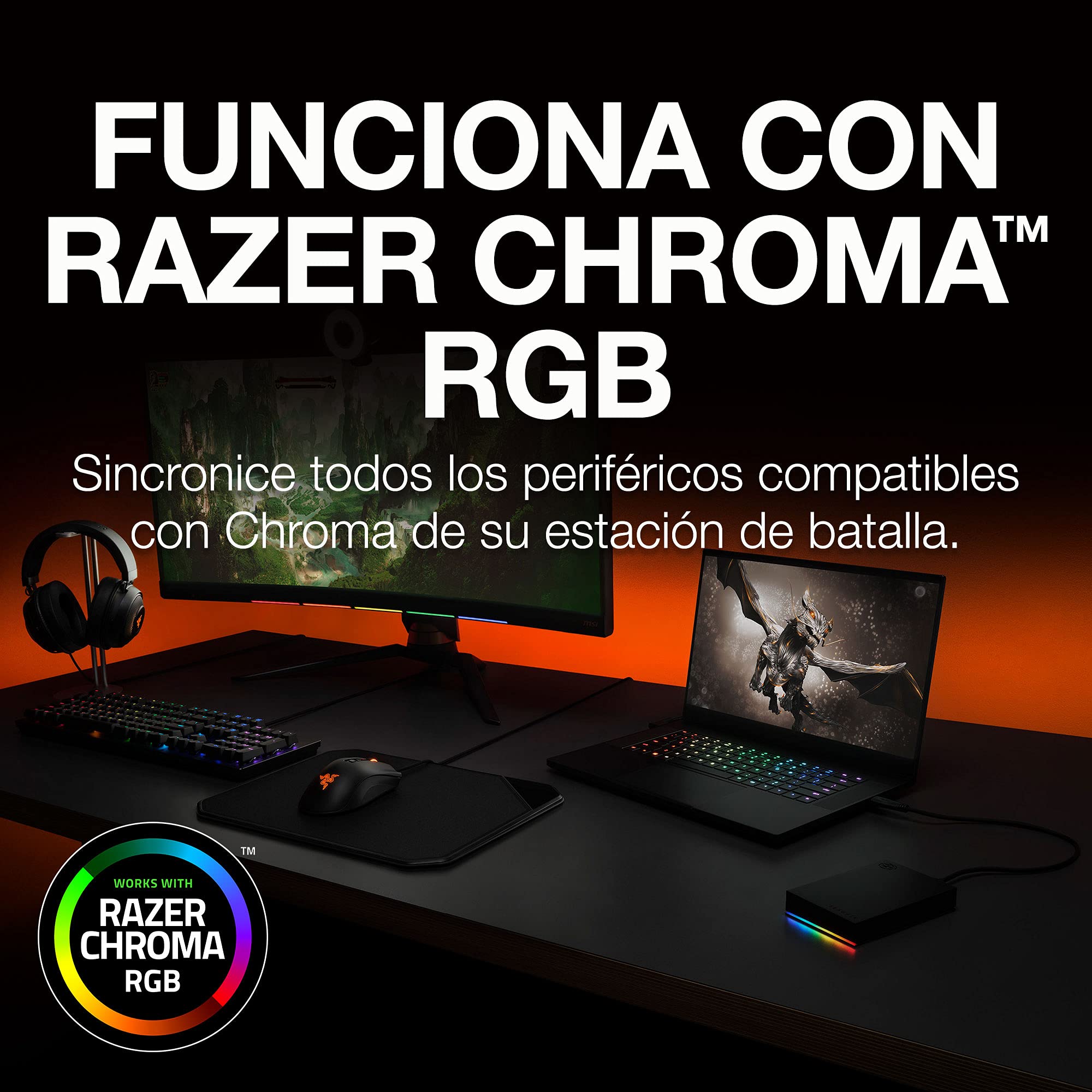 Seagate FireCuda Gaming HDD 5TB, Disco Duro Externo Portátil, PC Gaming, USB 3/2, incl. servicio de rescate (STKL5000400)