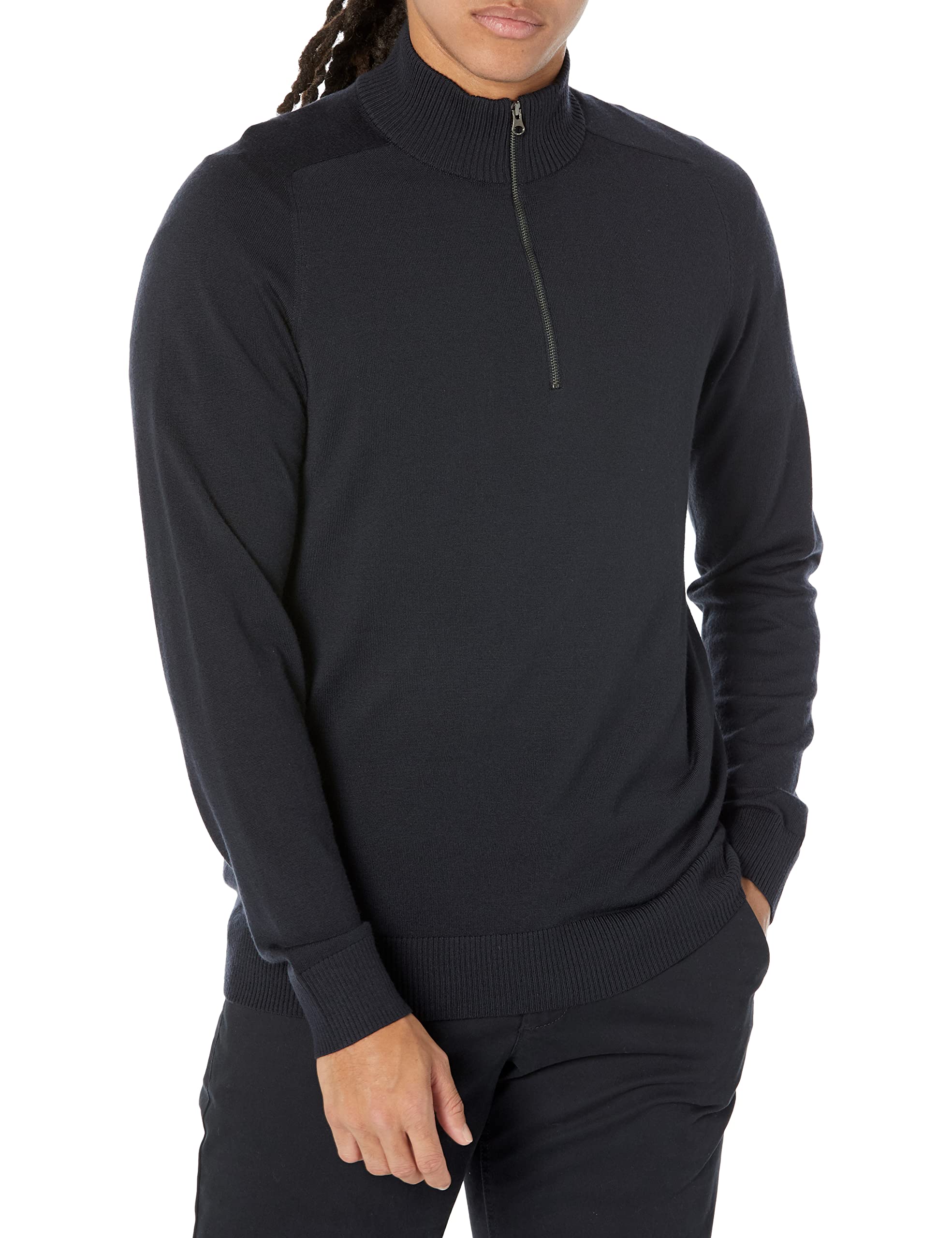 Amazon EssentialsMen's Regular-Fit Merino Wool Half-Zip Sweater (Available in Tall) (Previously Amazon Aware)