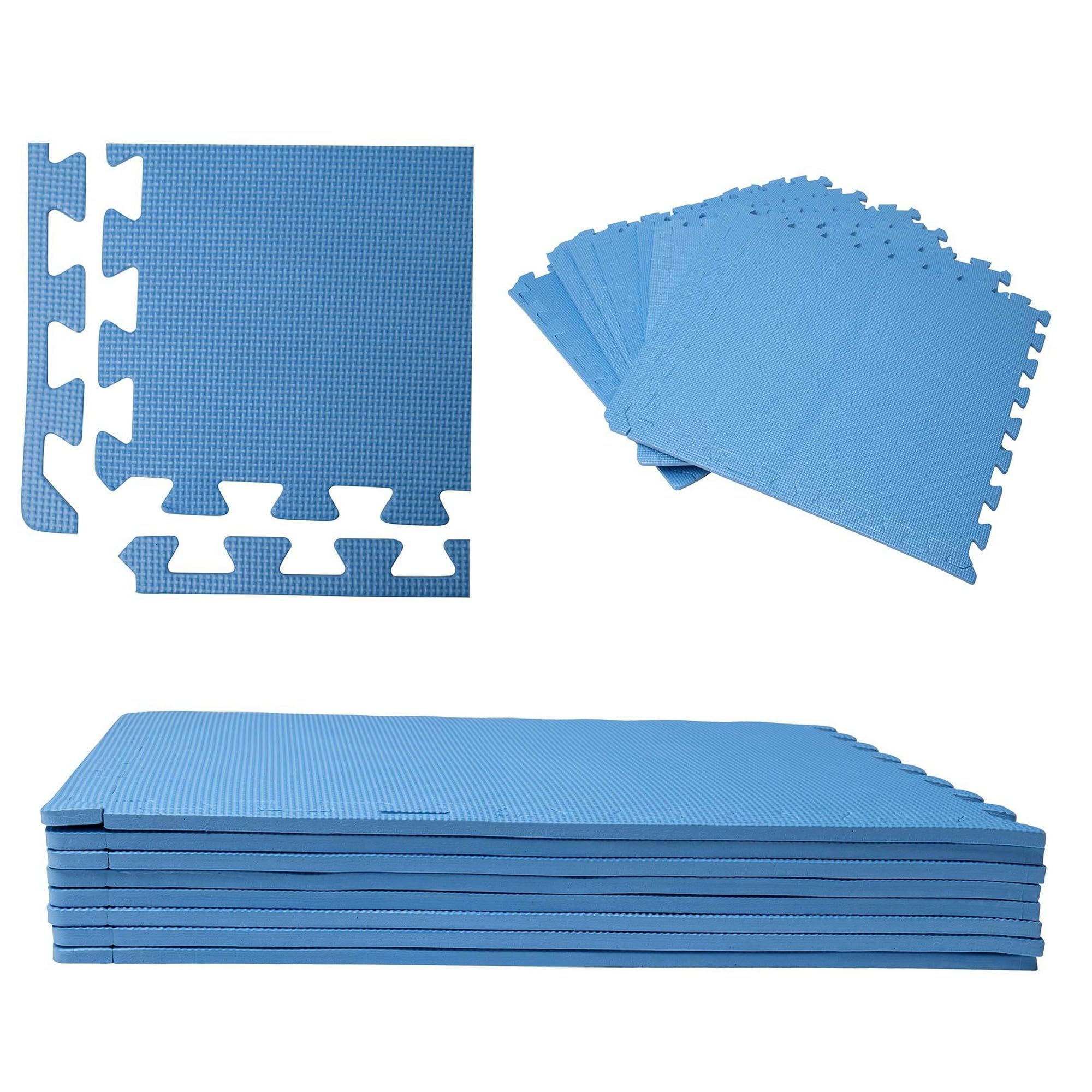 WERKA PRO Dalles de Piscine Bleues 50x50cm - Lot de 8 Dalles Antidérapantes, Installation Facile, Surface Lisse et Esthétique, Idéales pour Jardin et Spa Gonflable - Couleur Bleue