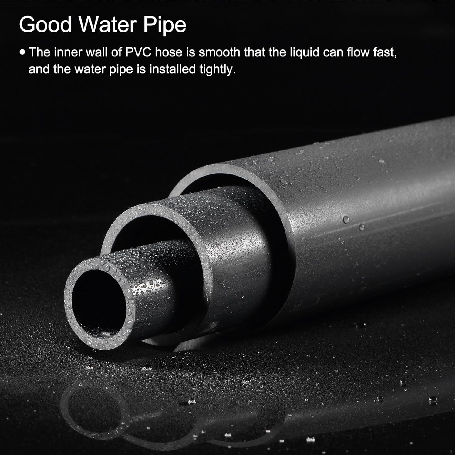 MECCANIXITY PVC Rigid Tube Round Pipe Hardware Tubing 19.4mm(3/4 inch) ID 25mm(1 inch) OD 350mm Dark Grey High Impact for Water Pipe Crafts Cable Sleeve