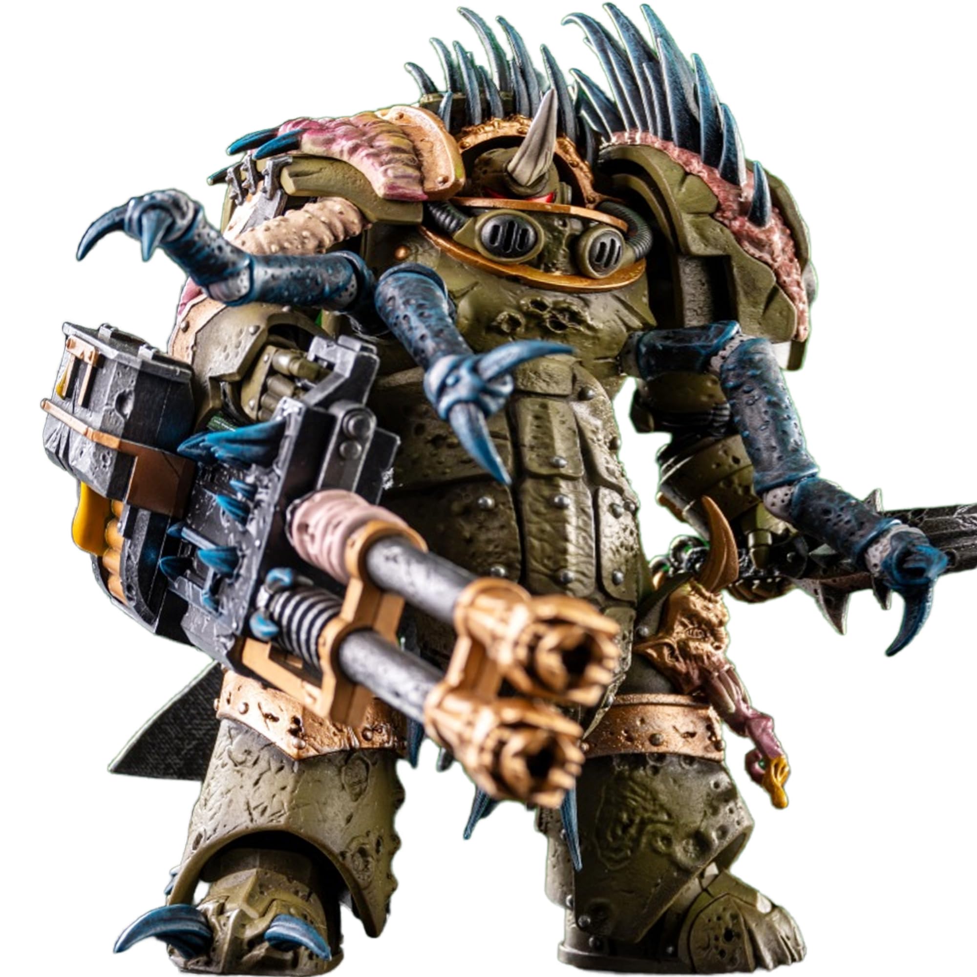 TOYVERSE JOYTOY 1/18 Action Figure Warhammer 40,000, Death Guard Blightlord Terminator 1 with Reaper Autocannon and Bubotic Blades, Mobile Joints Character Model, 14 cm, 15 Years and Older โ image 1