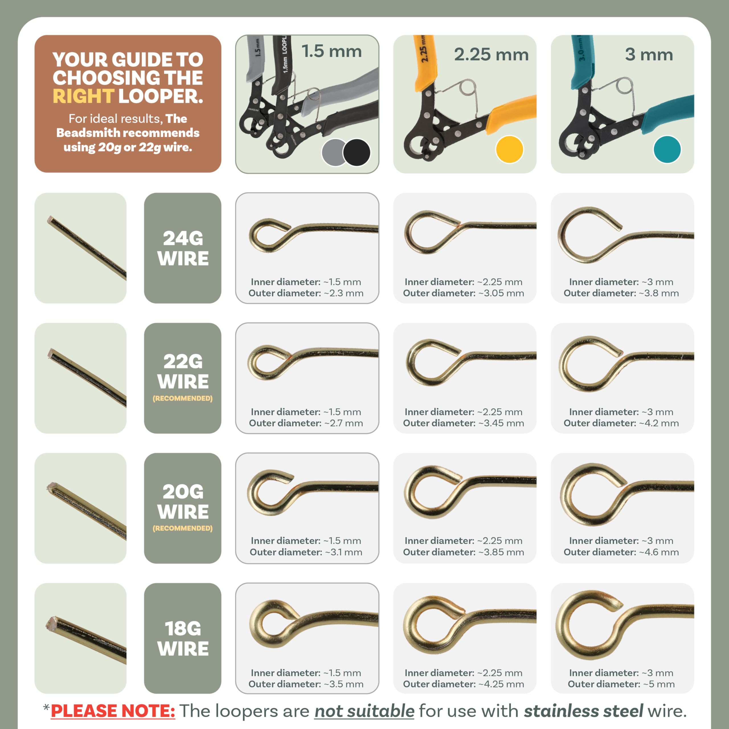 The Beadsmith Looper original pour gaucher à une étape | Créez et découpez des boucles régulières de 1,5 mm pour la fabrication de bijoux. À utiliser avec du fil de 24 à 18 g.