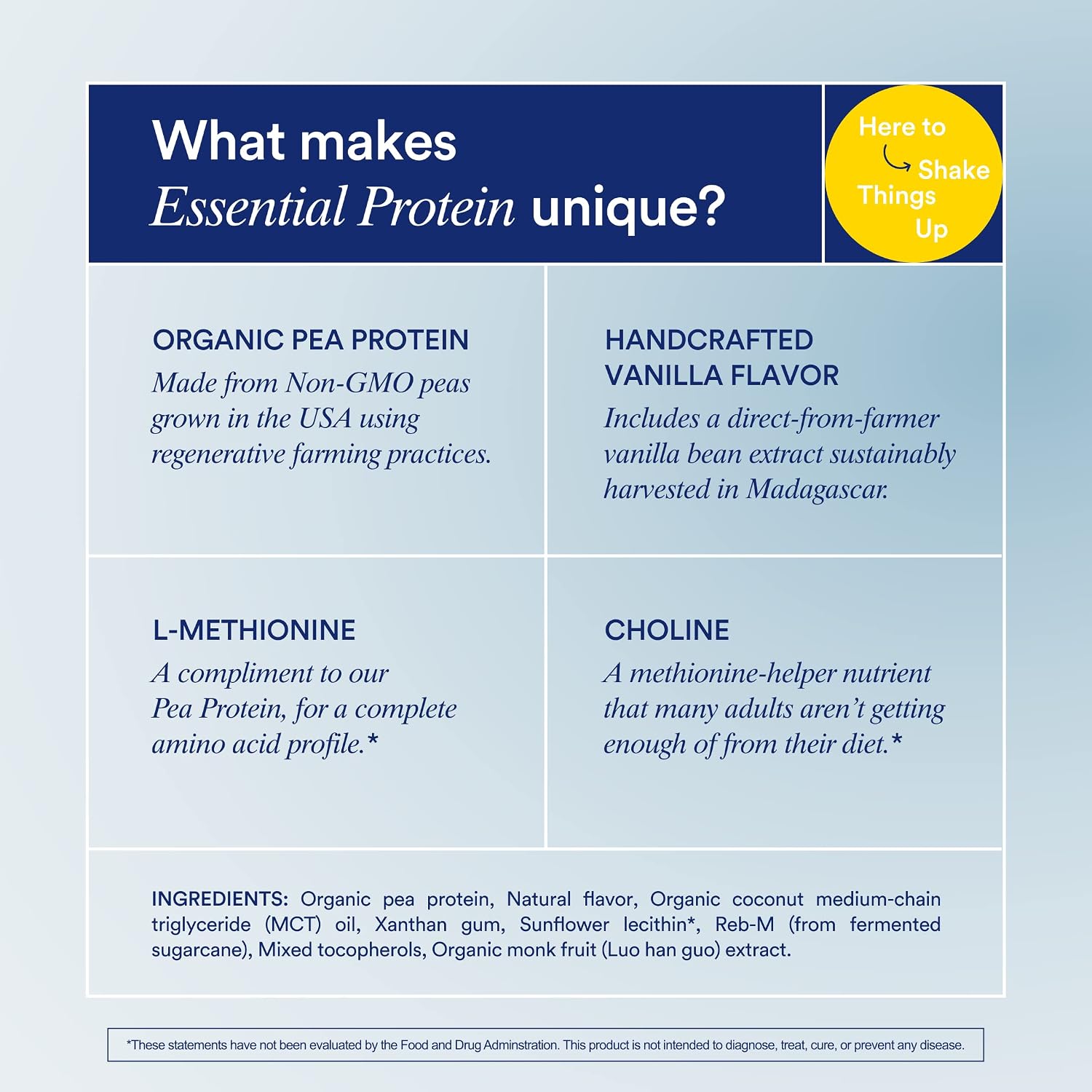 Ritual 50 and Over Vegan Plant Based Protein Powder with BCAA: 20g Organic Pea Protein from Regenerative Farms in USA, Hand-Crafted Vanilla, 3rd Party Tested, Gluten-Free, Dairy-Free, Non-GMO