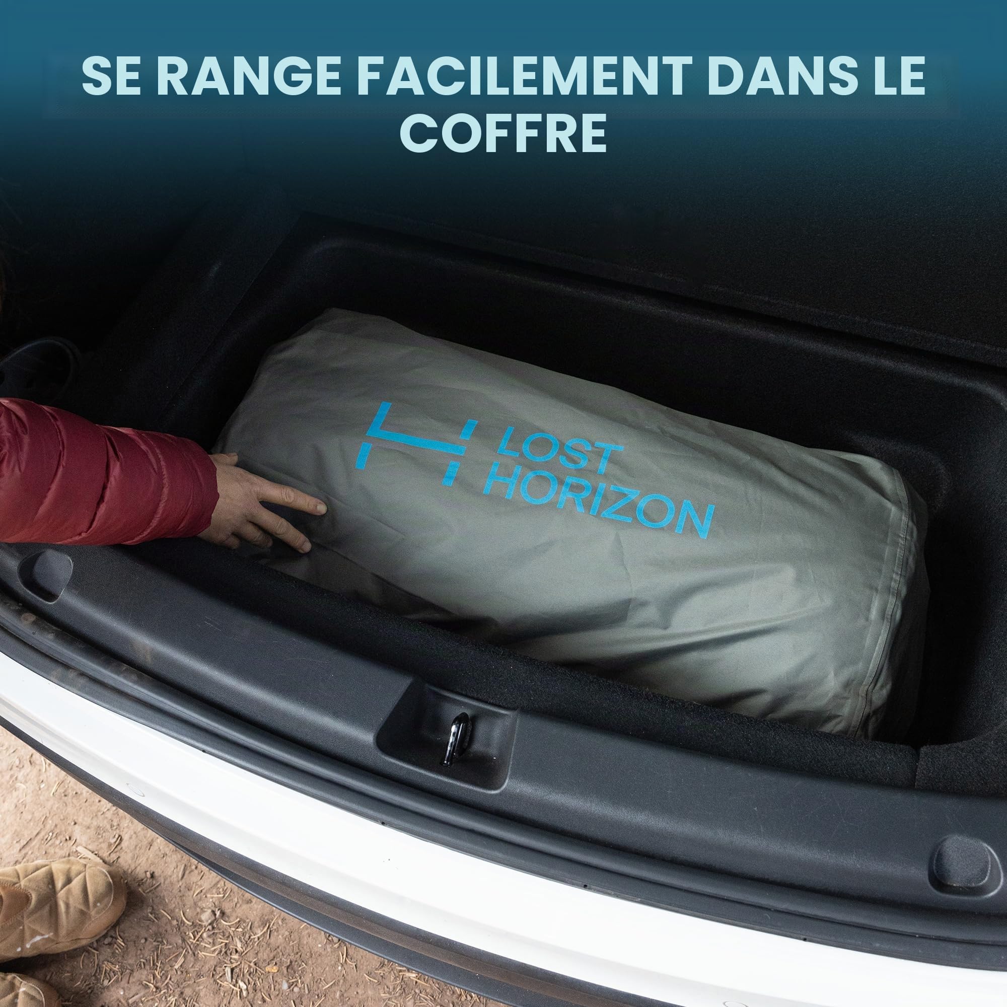 LOSTHORIZON Matelas de couchage autogonflant de 11,4 cm d'épaisseur pour Tesla Model Y, matelas de camping avec sac de pompe, mousse solide, valeur R 13, 4 saisons