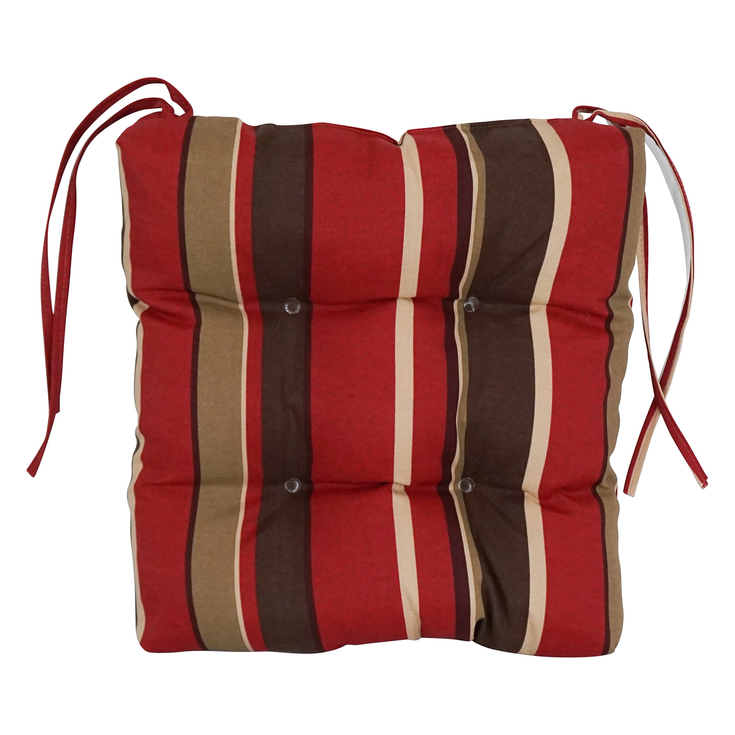 16-Inch Spun Polyester Patterned Outdoor Square Tufted Chair Cushions (Set Of 6) 916X16Sq-T-6Ch-Reo-33