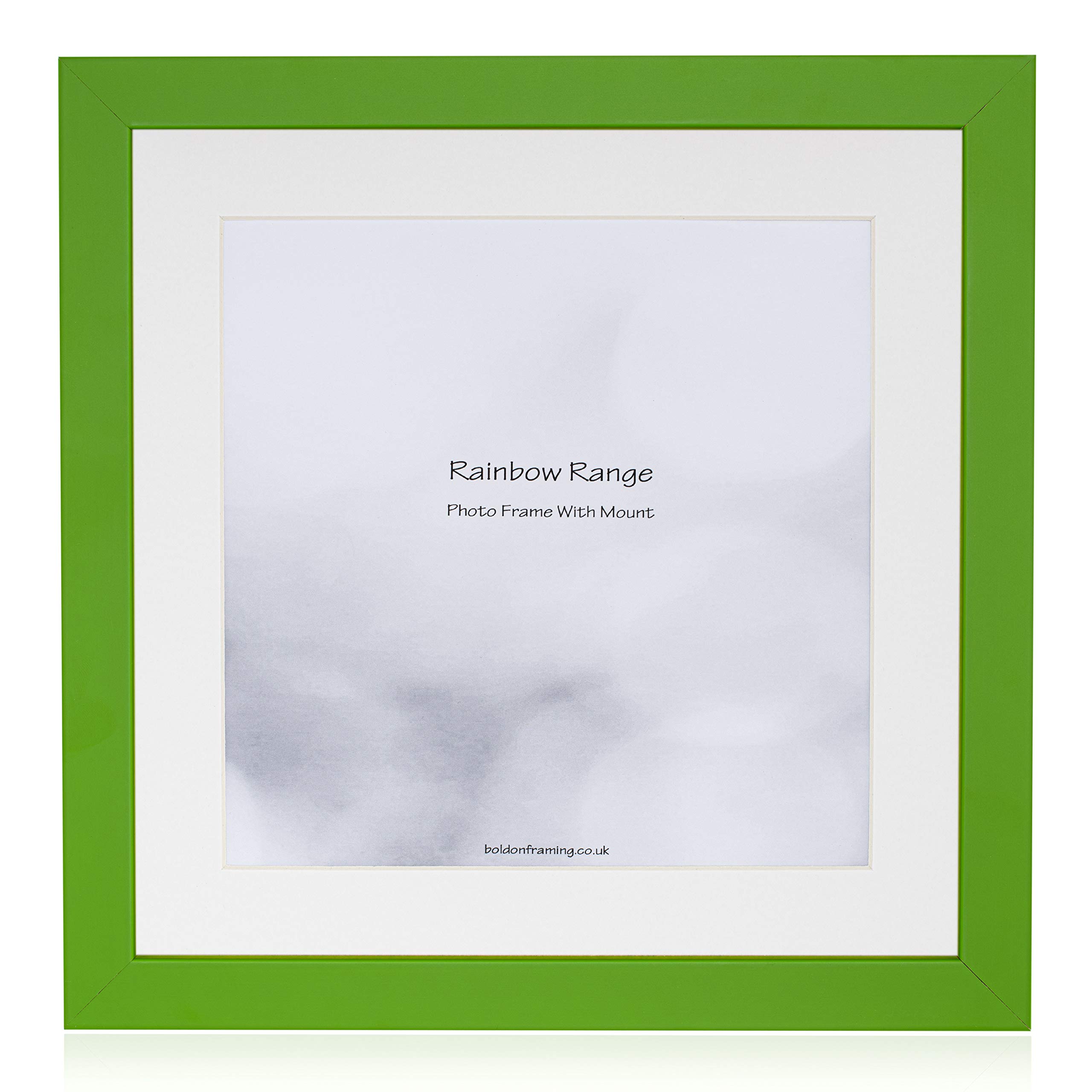 Boldon Framing - Green, Square Thin Photo Frame in Solid Wood with White Wall Mount, 60x50cm For Pic 50x40cm