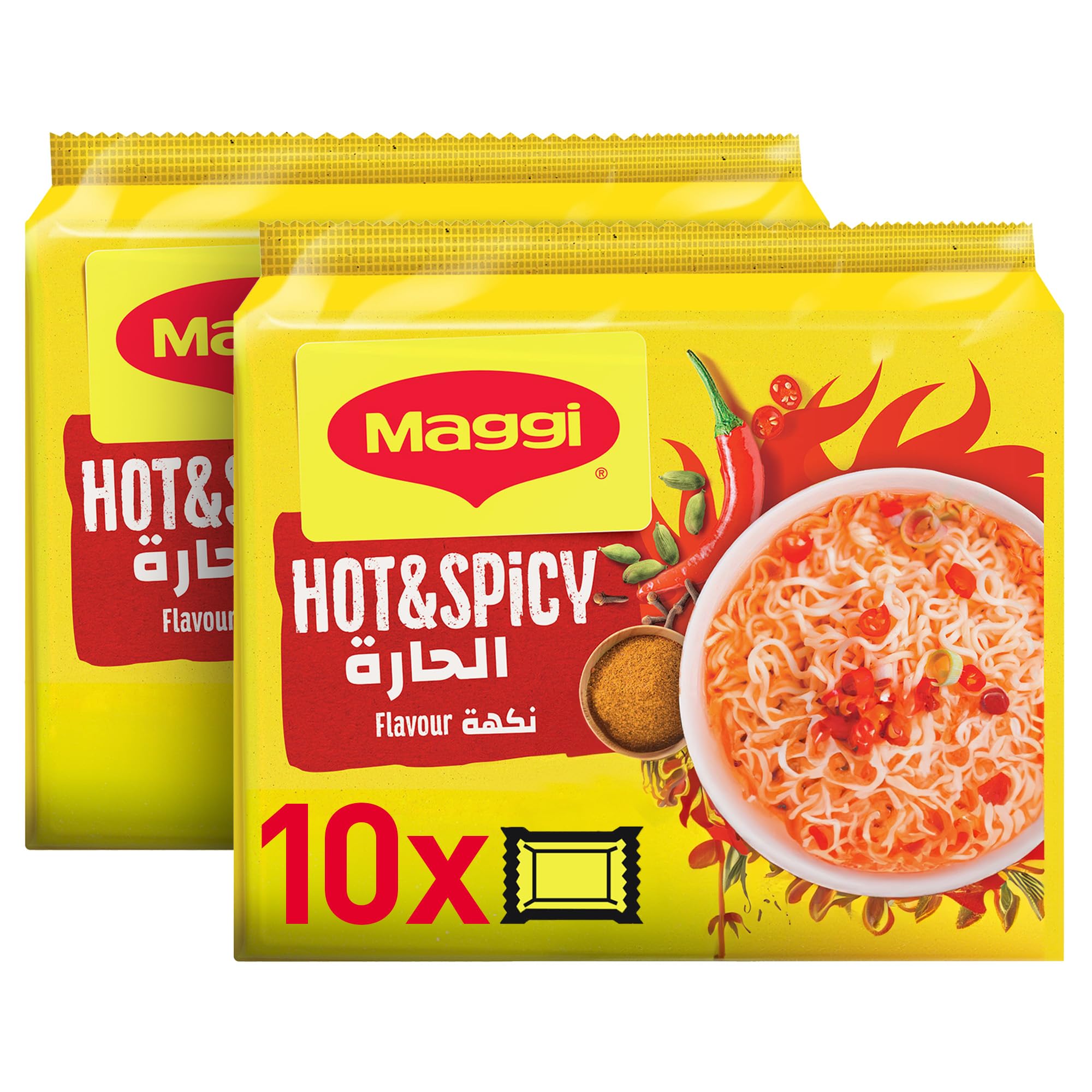 Nestle Maggi 2-Minute Hot & Spicy Noodles Value Pack (280g x 2)