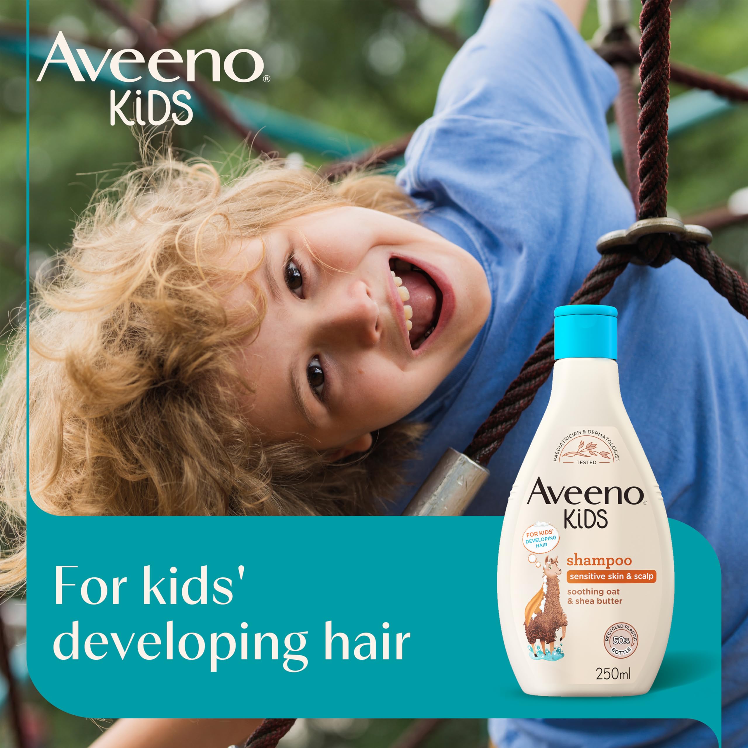 Aveeno Baby Kids Shampoo 250ml | Enriched with Soothing Oat & Shea Butter | Childrens Shampoo Developed for Your Little Superhero | Childrens Toiletries Sets — view 2