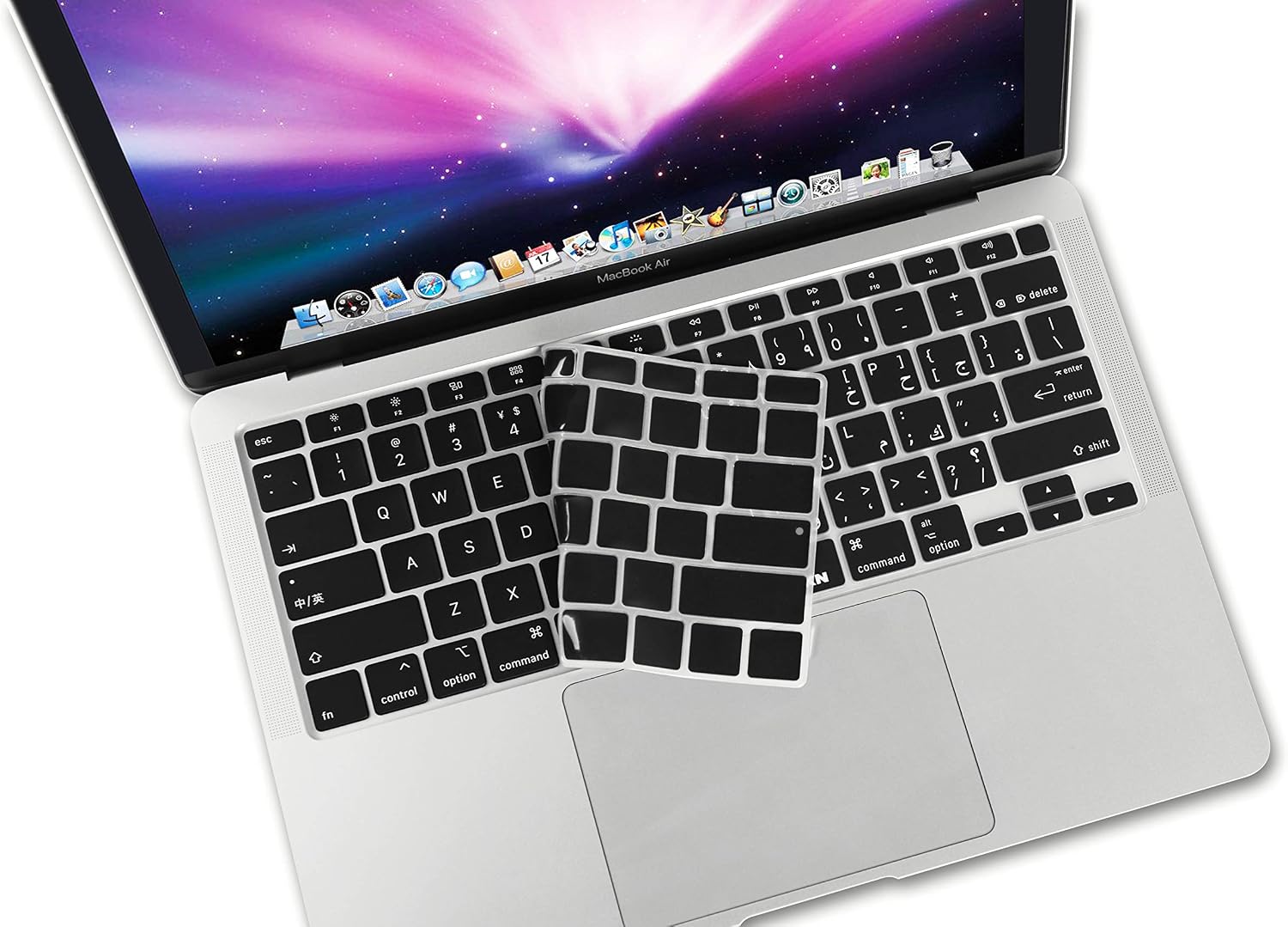 XSKN Arabic/English Language Black US Version Silicone Keyboard Cover Skin Compatible with 2020 New MacBook Air 13.3 inch A2179 A2337 with Touch ID Retina Display Keyboard