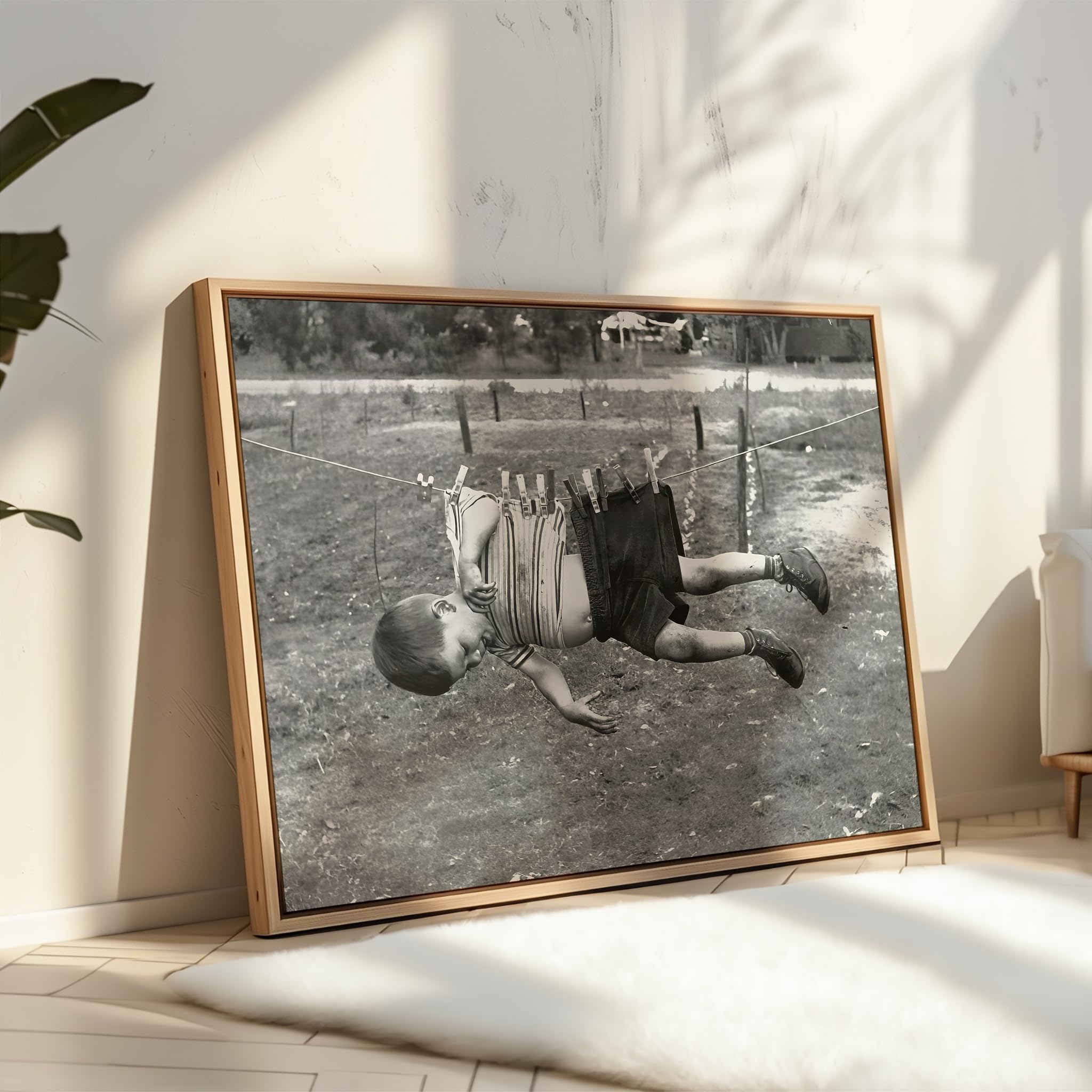 Laundryランドリーボーイのポスター Amazon.com: Poster Master Vintage Kid on Clothesline Poster