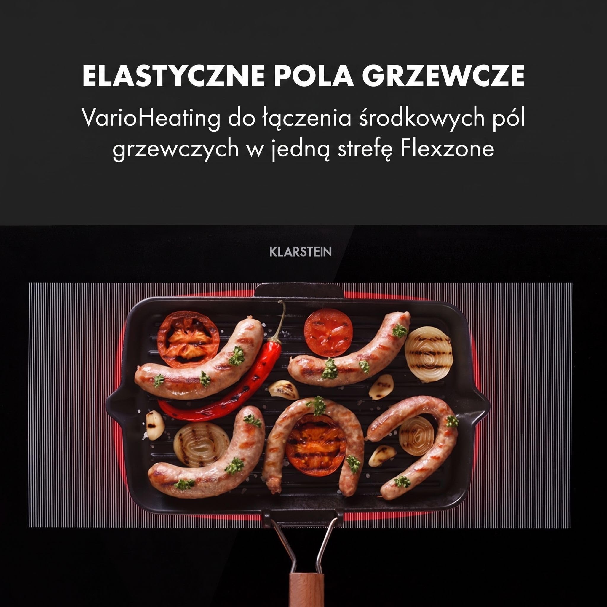 Klarstein Delicatessa Płyta Indukcyjna 90 cm - 4 strefy grzejne do Zabudowy, 7000 W ThermoBoost, Ceramika Szklana, Panel Dotykowy, Timer, Szybkie Nagrzewanie, Czarna
