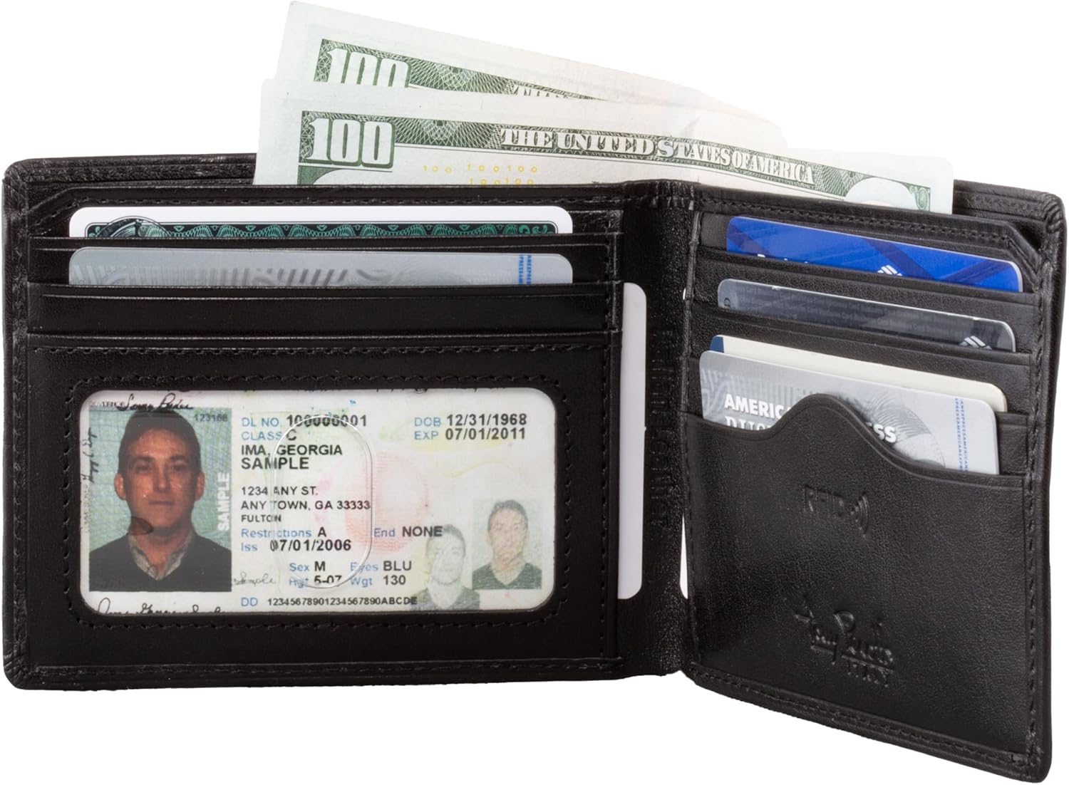 Tony Perotti Men's Italian Leather Bifold Wallet With Card Holders, Pockets, ID Window - Eco-Friendly Vegetable-Tanned Full Grain Leather Wallet Made in Italy - Image 2