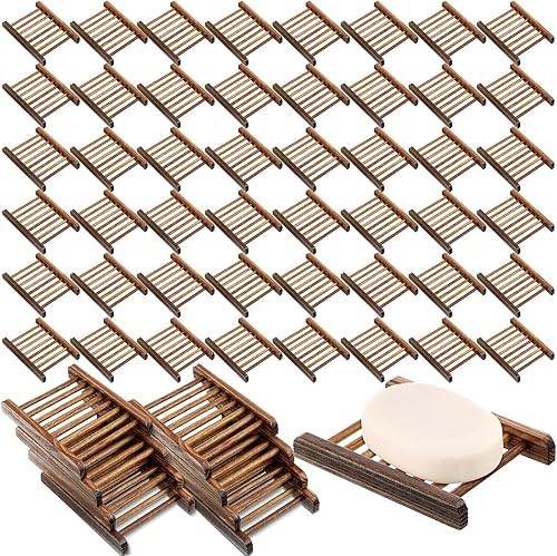 Miniatura 7 de Jabonera de bambú, bandeja de jabón de madera, funda de madera para manualidades, para ducha, rectangular, bañera, ducha, platos, accesorios para