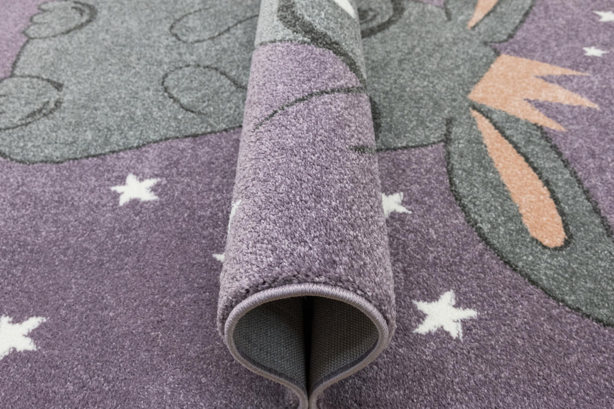 Lima Kinderteppich Hase Lila 140x190 cm Kinderzimmer Teppich, Spielteppich Kinder, Babyzimmer Tepich, Teppich Schlafzimmer,Teppiche Gegend, Kids Carpet,Kurzflorteppiche für Mädchen, Jungen