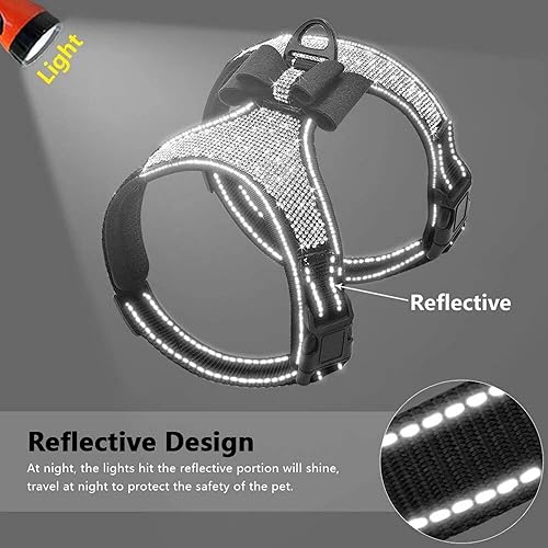 Miniatura 3 de Beirui Arnés para perro con diamantes de imitación, chaleco reflectante de nailon brillante con pajarita brillante para perros pequeños, medianos y