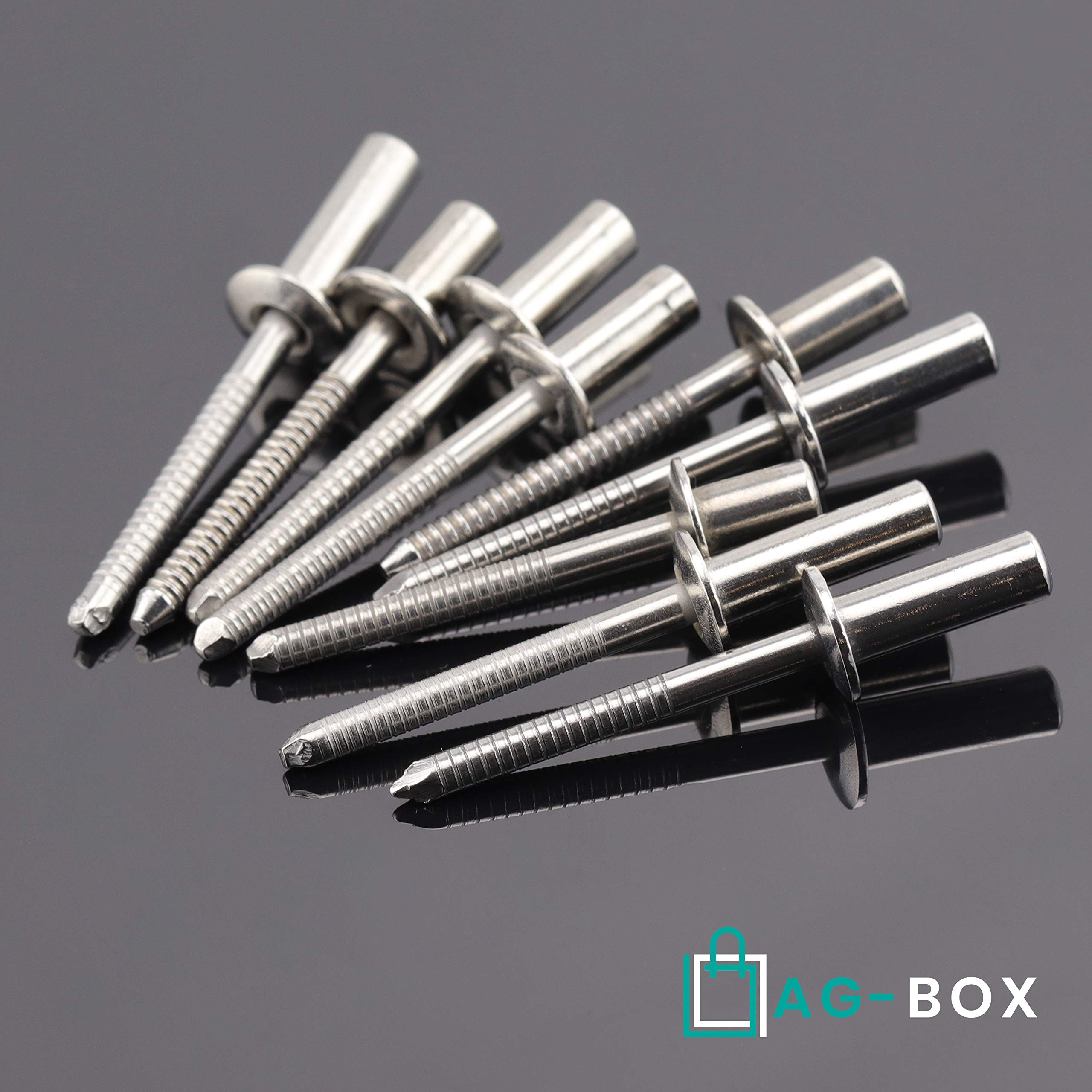 250 Stück Bechernieten / Blindnieten 4,8x9,5 Mm – Flachkopf, Alu Oder Edelstahl, Dichtniet-Set