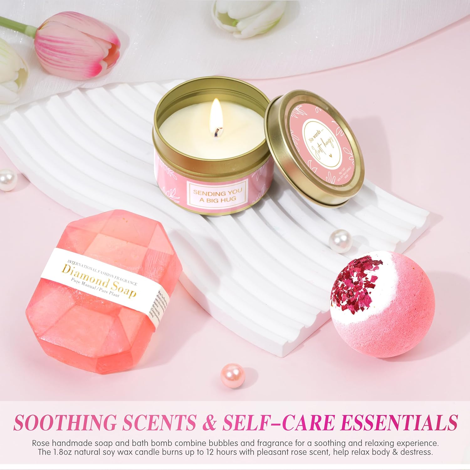 Valentines Day Gifts for Women, Self Care Gifts Get Well Soon Gift Baskets, Relaxing Spa Gift Basket for Mother's Day, Birthday Gift for Women Mom Her Best Friends Sister Wife - Image 5