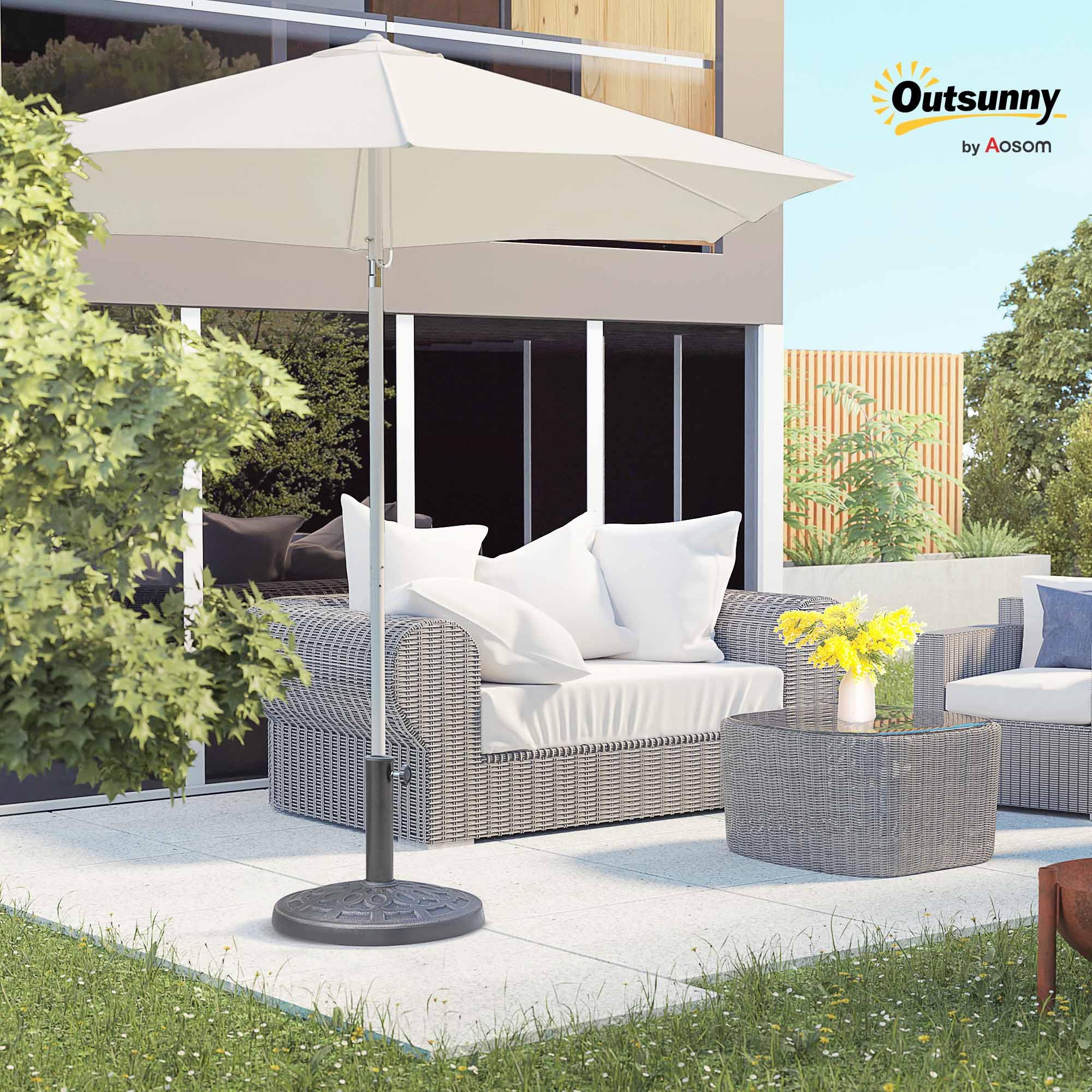 Outsunny Base per Ombrellone Rotonda da Giardino in Bronzo Φ44 x 34cm, Bronzo