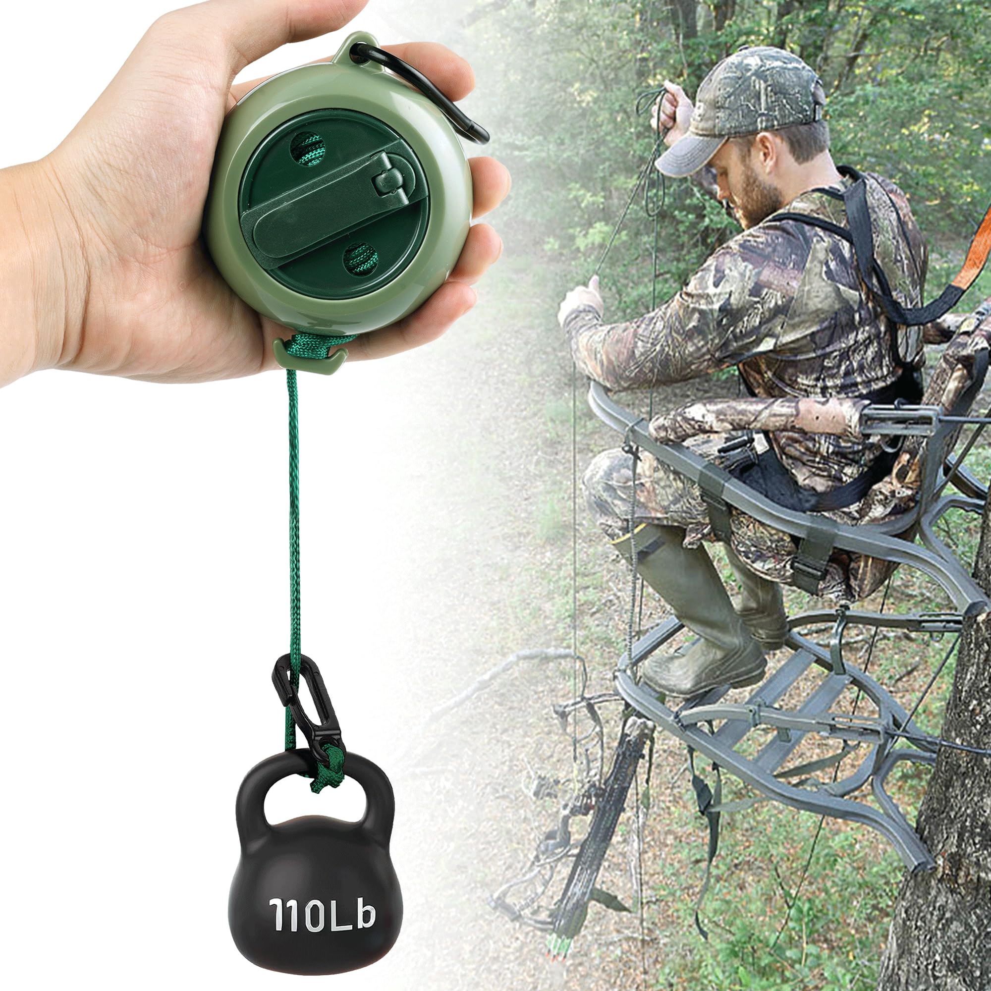 Treuil Rétractable Pour Chasse à L'arc - Corde Légère Camouflage - Pour Remonter équipement En Treestand