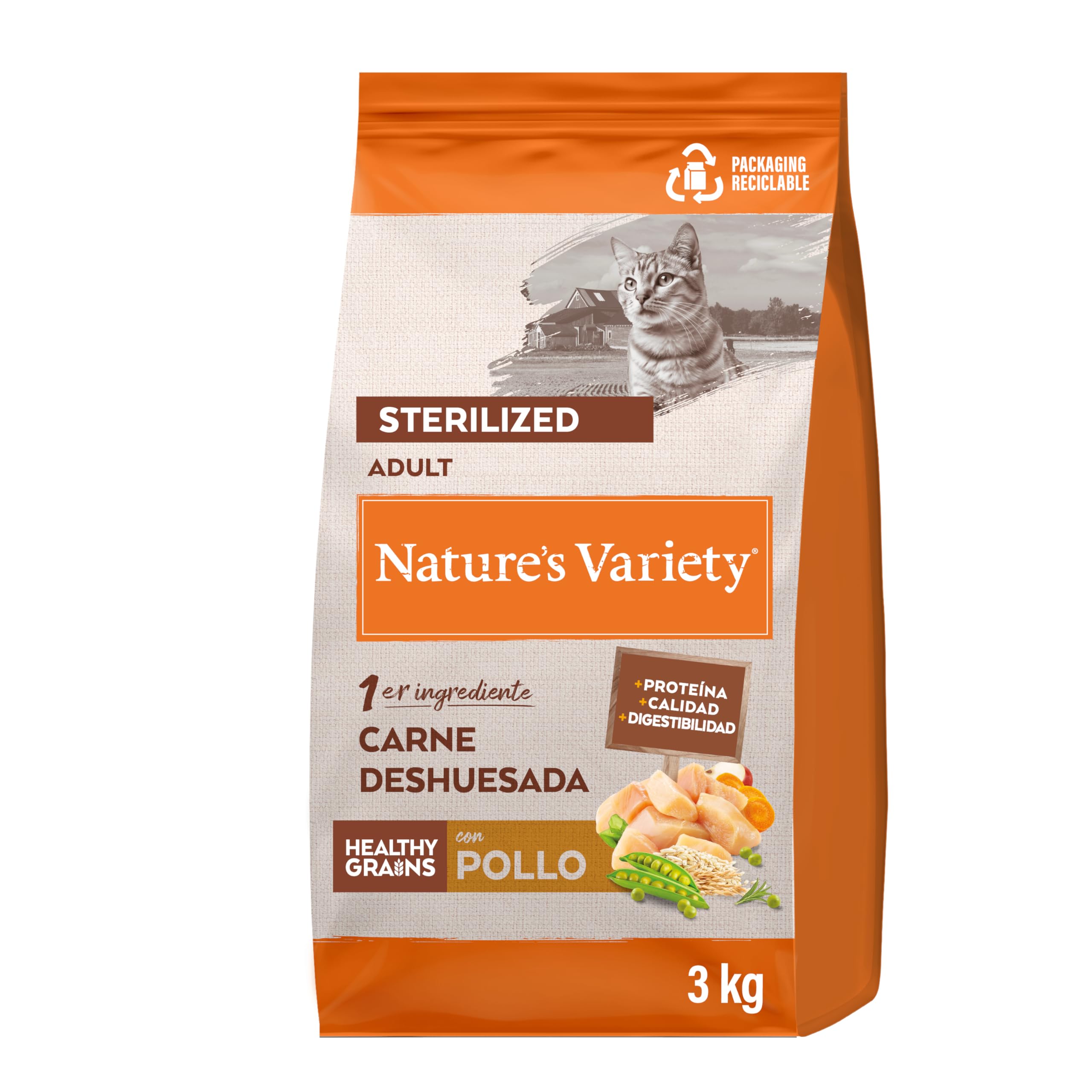 Nature's Variety Healthy Grains - Adult Sterilized Cat Food with Boneless Chicken - 3 kg