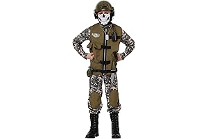 Special Forces Costume for Kids: Tactical Vest Camouflage Army Costume