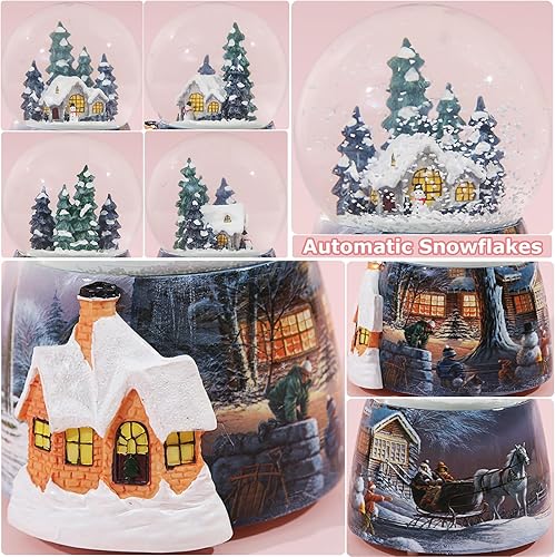 Miniatura 3 de Globos de nieve de Navidad para niños  Bola de nieve de Navidad para niñas, árbol de Navidad iluminado, globo de nieve musical, muñeco de nieve,