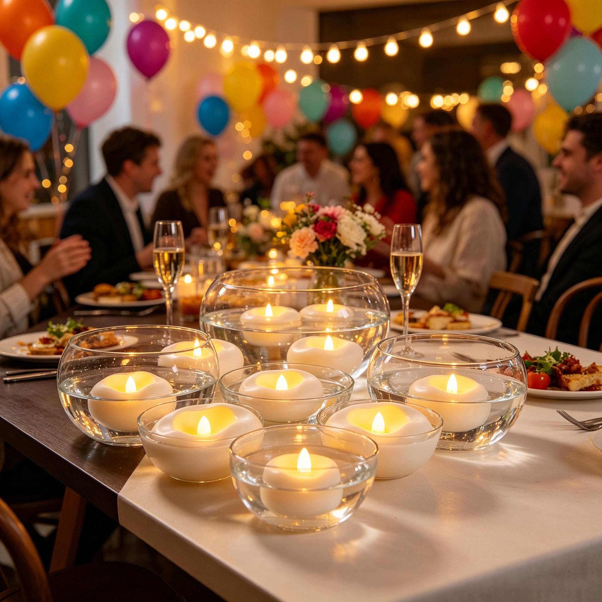 24 Pièces Bougies Flottantes LED à Activation par Eau, Piles CR2032 Incluses, Sans Flamme pour Décoration Maison & Fête