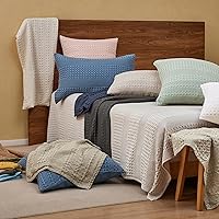 Vista 7 de PHF - Paquete de 2 fundas de almohada de 100% algodón, punto gofre, sin relleno, elegantes fundas decorativas para cama, sillón y sofá, 26 x 26