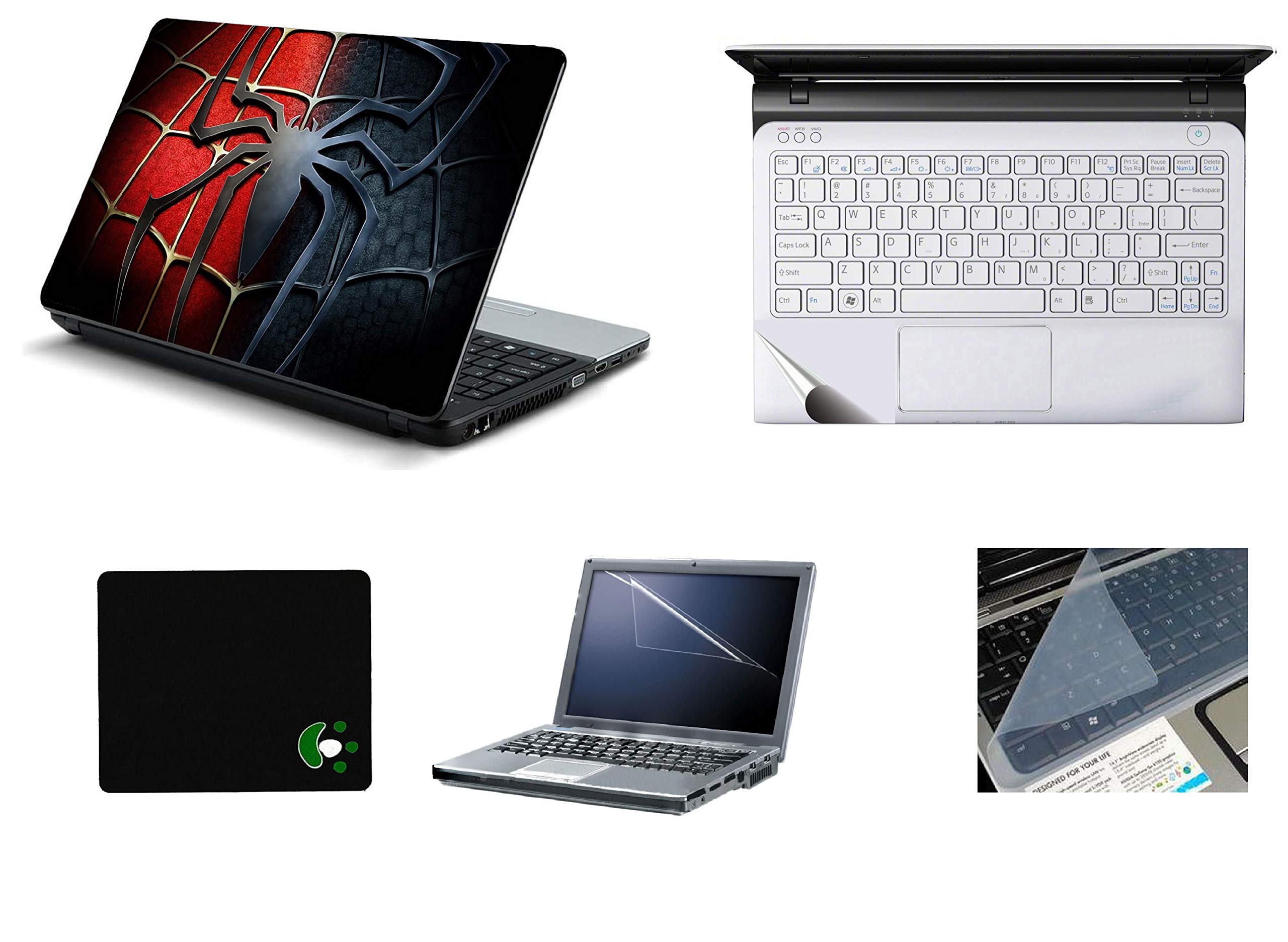 StickerKing5in1 Laptop Accessories Combo 15.6 Inch Spider Man Laptop Skins Stickers, Screen Guard, Key Guard, Mouse Pad and Palmrest Skin for HP-DELL-Lenovo-Asus-Acer Laptops || Notebooks (B08NSPRXTK) Amazon Price History, Amazon Price Tracker