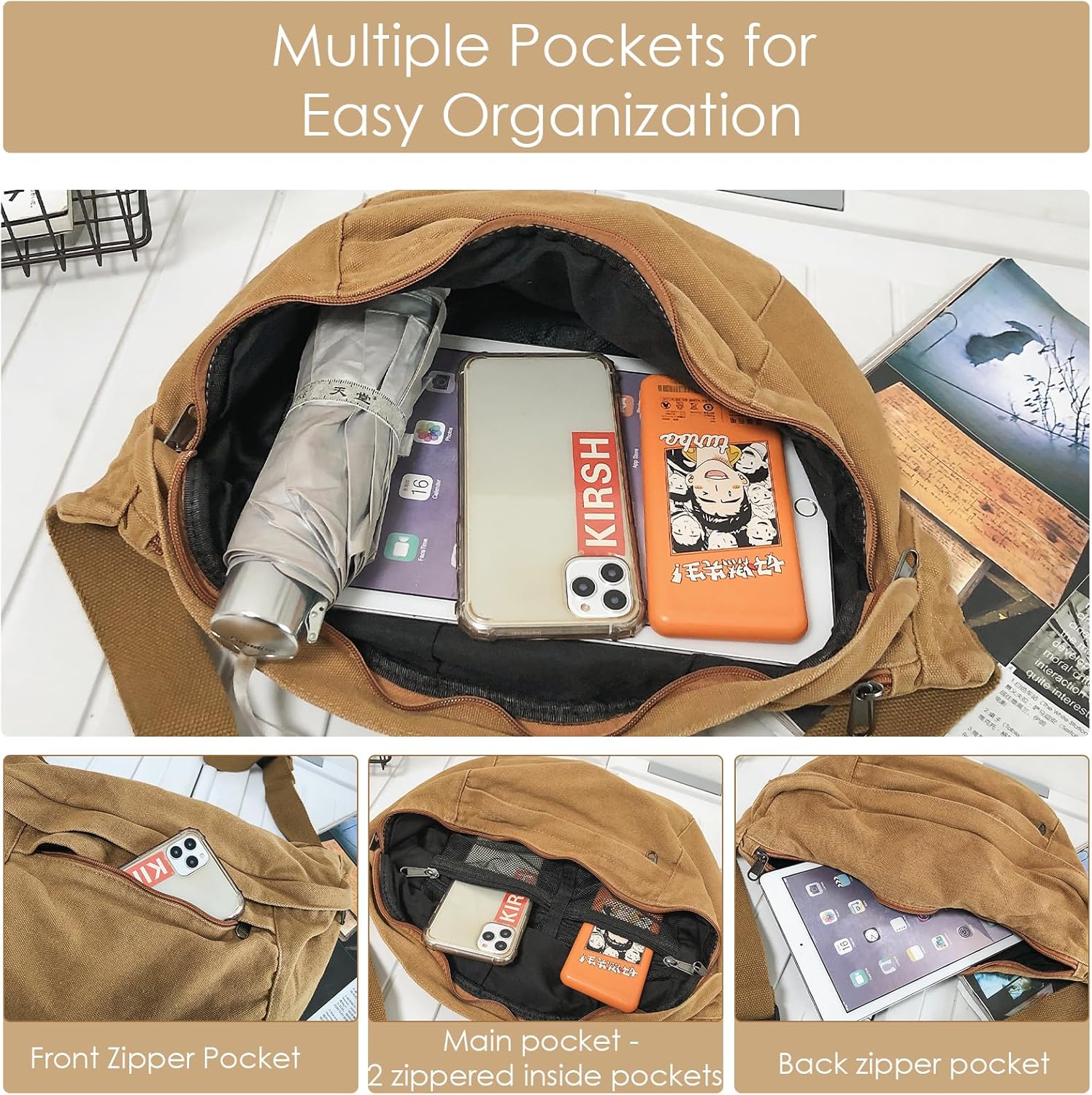 Crossbody Bag Fanny Pack for Women Men, Waist Pack Large Chest Bag with Adjustable Strap for Workout Travel Sports Running(Green) - Image 4