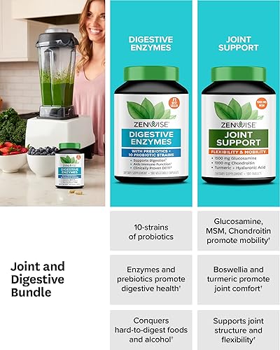 Miniatura 5 de Zenwise Health Enzimas digestivas, soporte articular y lata de tamaño de viaje