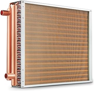 VEVOR Heat Exchanger Water to Air, 18"x 20" with 3-Row 3/8" Copper Ports, 242