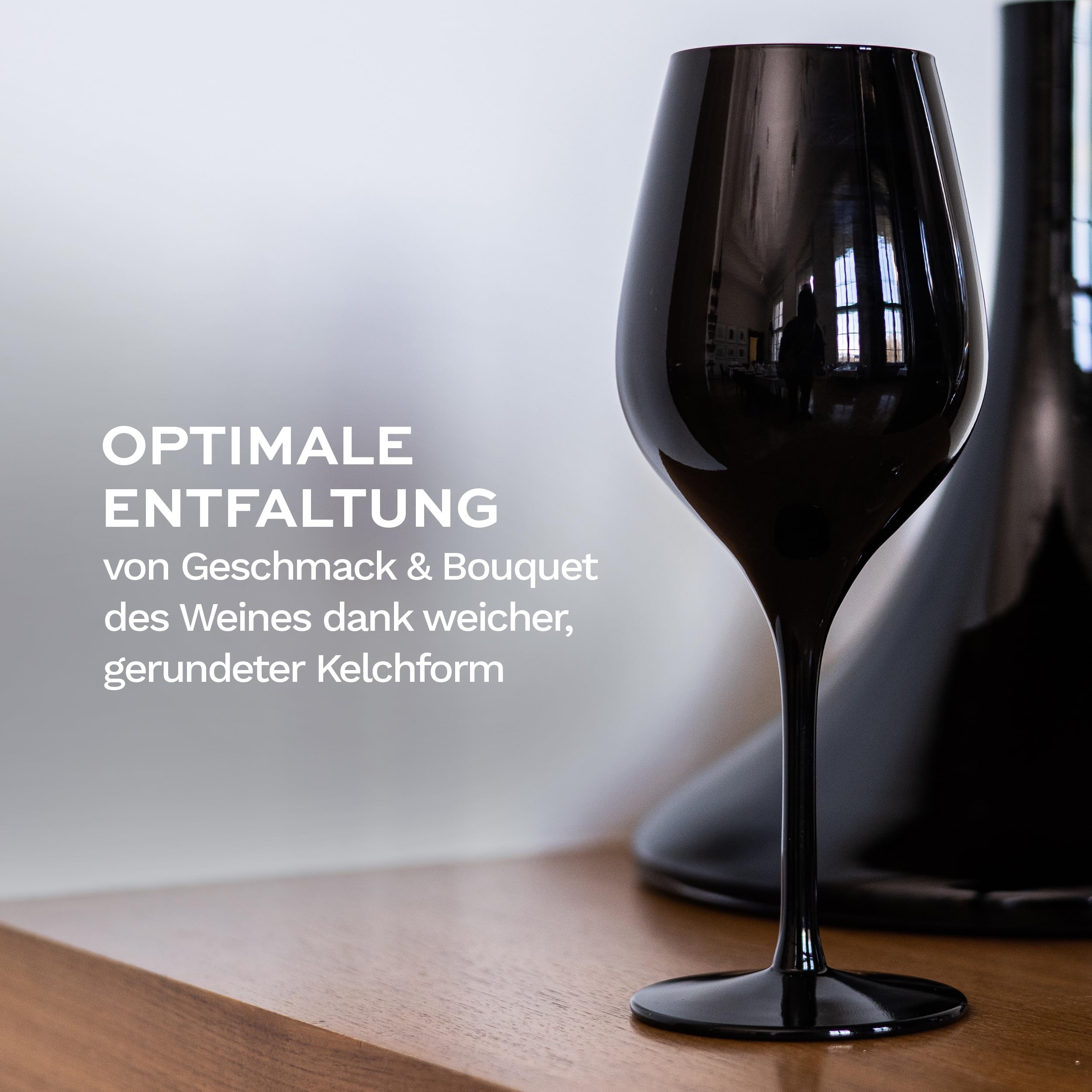 Stölzle Lausitz Blind Tasting Glas schwarz Exquisit 6er-Set 350 ml – Elegante Weingläser aus Kristallglas ideal für Weinverkostungen von Rotweinen & Weißweinen – Spülmaschinen- & Stoßfest