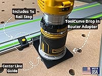 Vista 2 de Adaptador de riel guía ToolCurve compatible con enrutador Dewalt - Fabricado en EE. UU