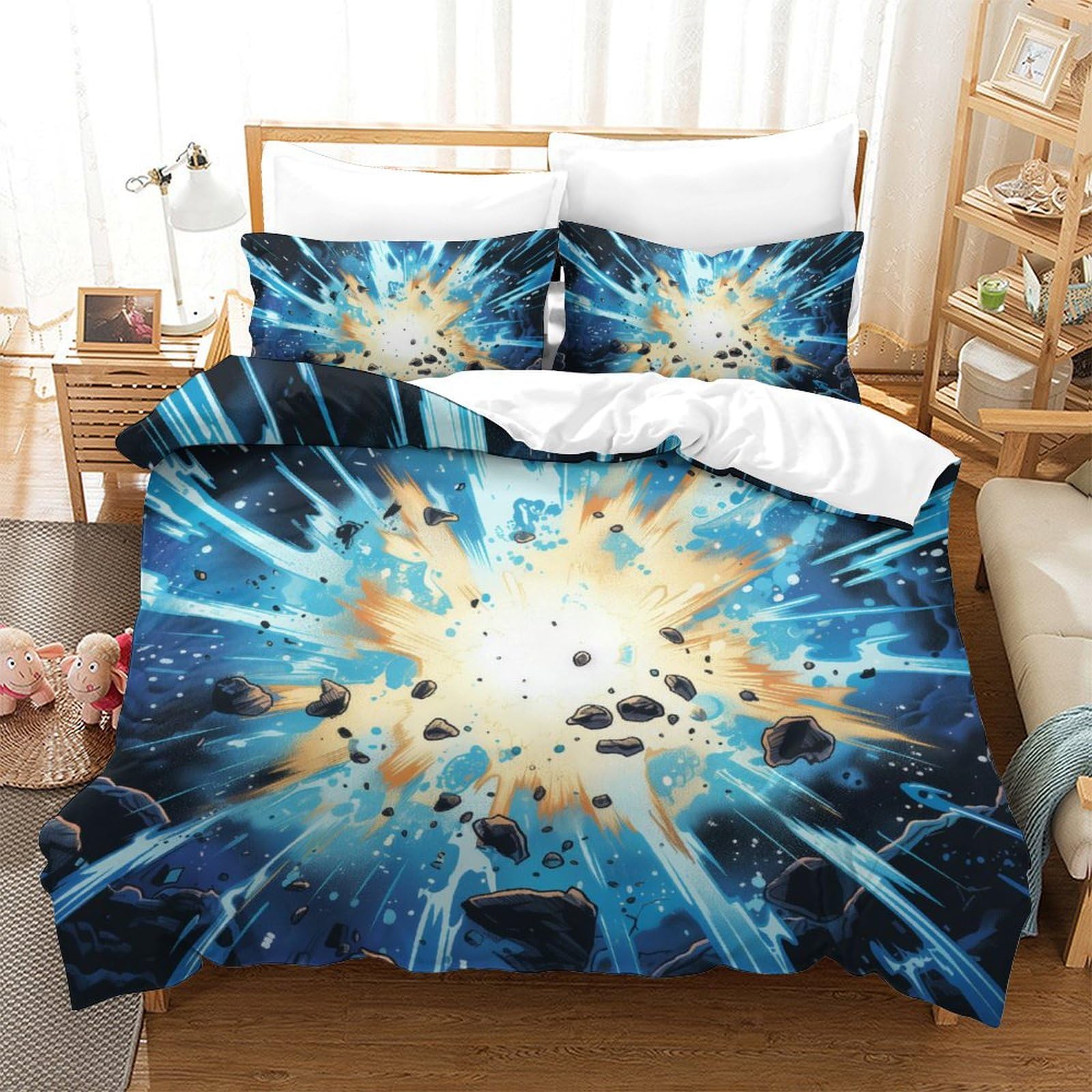 Housse de couette 3D respirante en microfibre super douce ensemble de literie 3 pièces