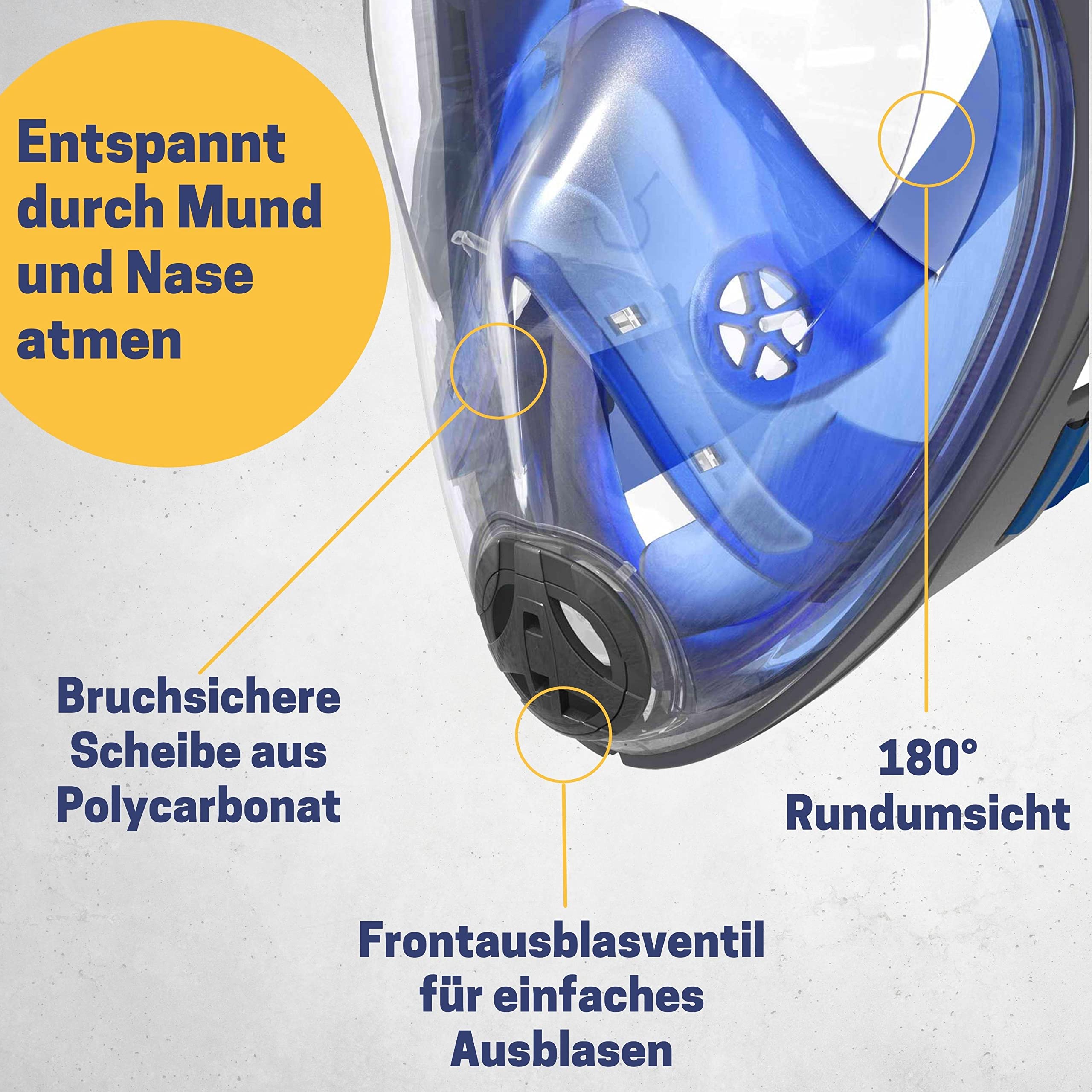 B Best Sporting Vollgesichtsmaske Máscara de Cara Completa, Unisex Adulto