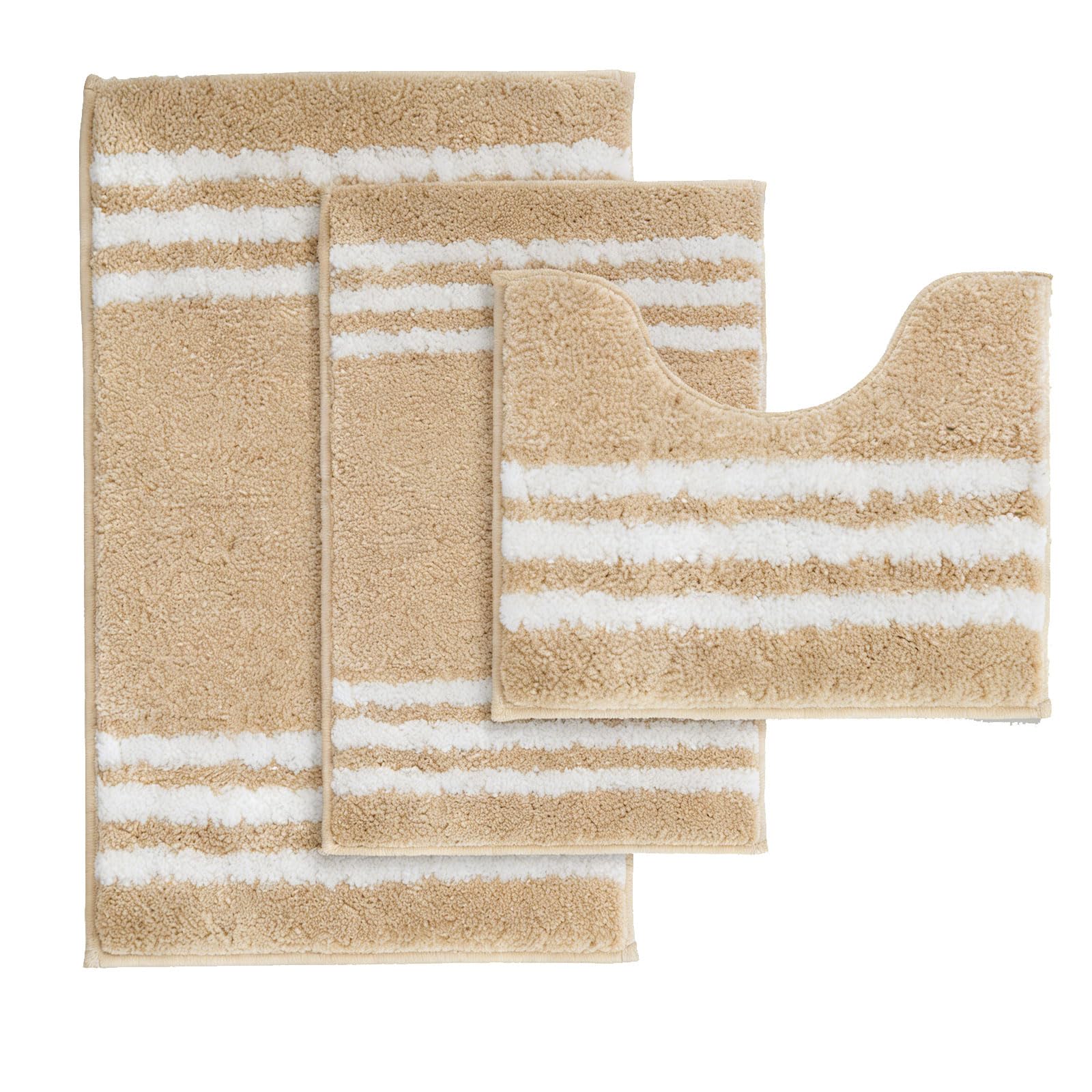 Tsophreniq Washable Bathroom Carpet Set Soft Polyester Fiber Slip Resistant for Toilet Floor Comfortable and Sturdy Slip Proof Toilet Mat