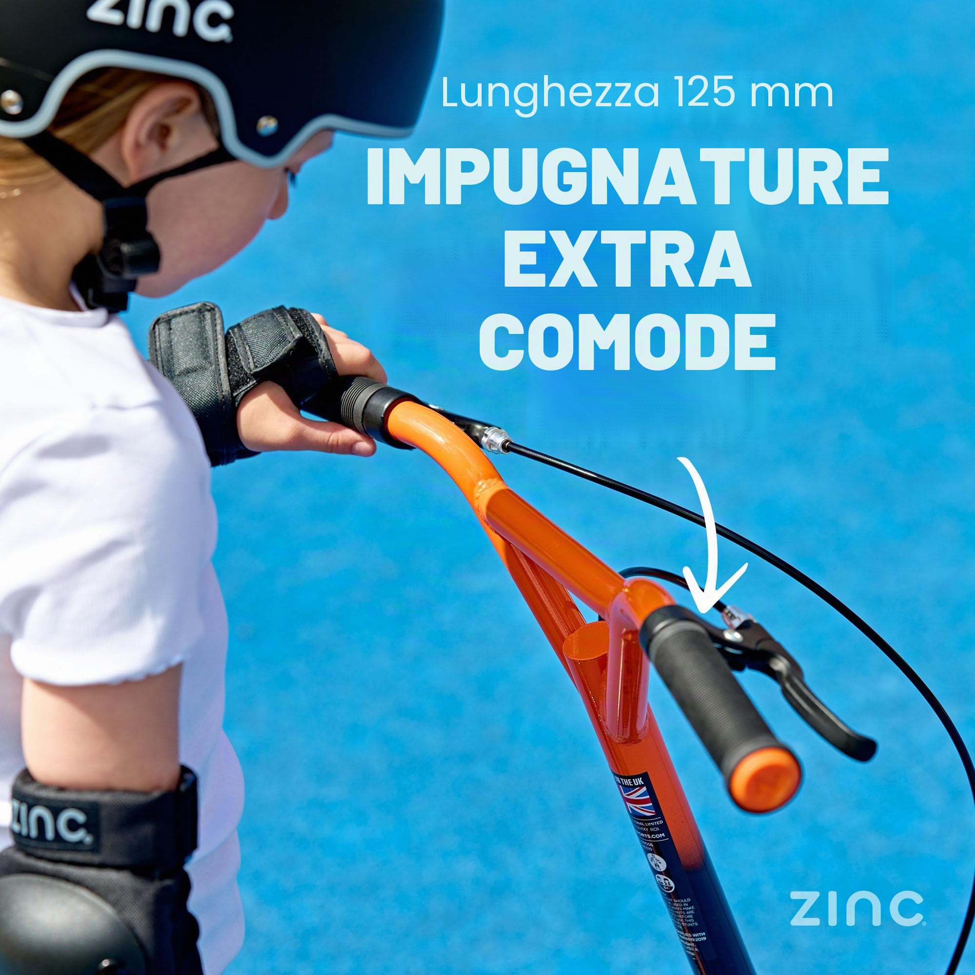 Zinc BMX Scooter for Kids Ages 6+ – 12 Inch Big Wheel Stunt Scooters with 360 Degree Handlebar Spin, Height Adjustable, Front & Rear Brakes, Steel Frame, Off-Road Tyres