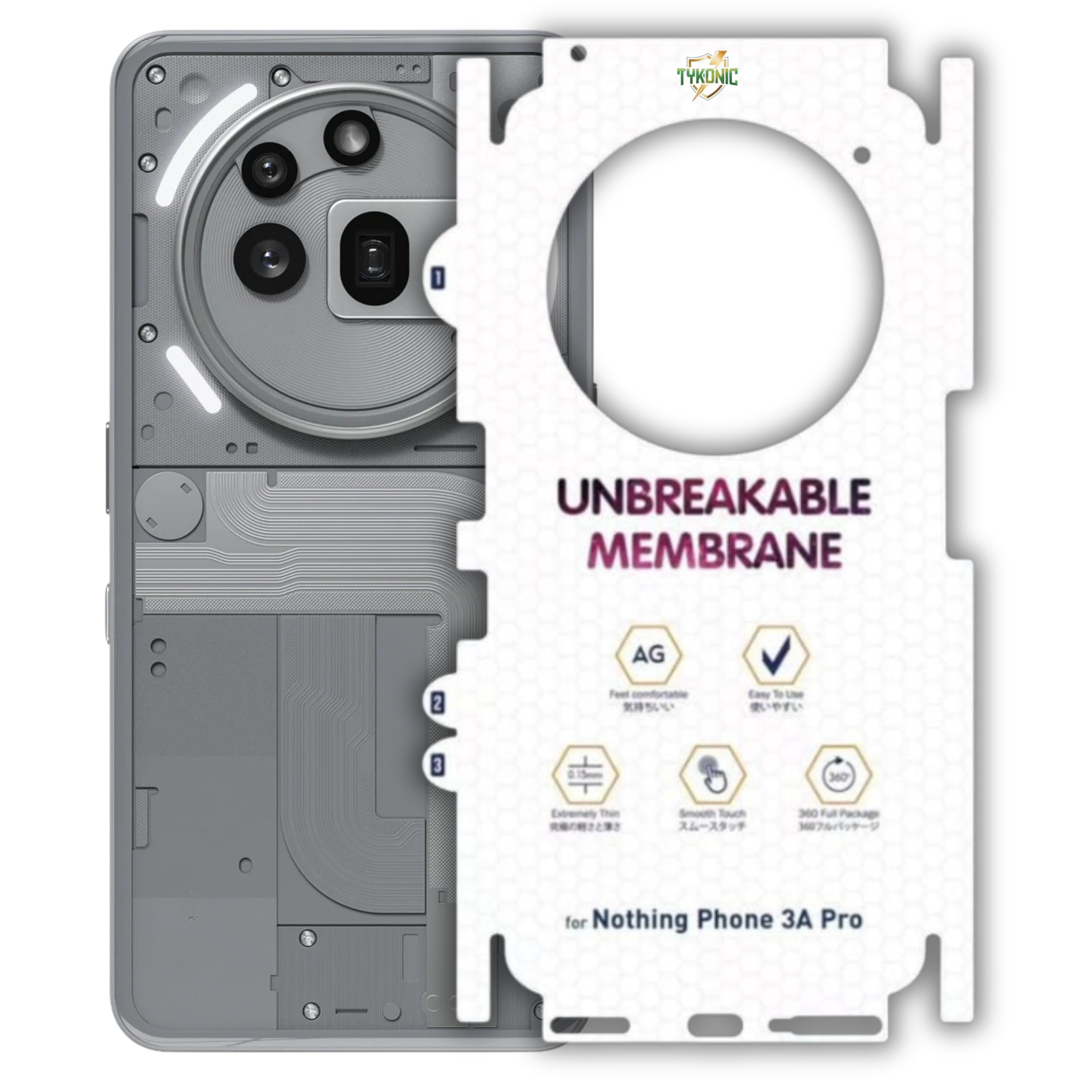 Tykonic Matte Membrane for Nothing Phone 3A Pro | Transparent Back Skin for Nothing Phone 3A Pro | Anti-Scratch Back Leminaton with Great Grip-image-24