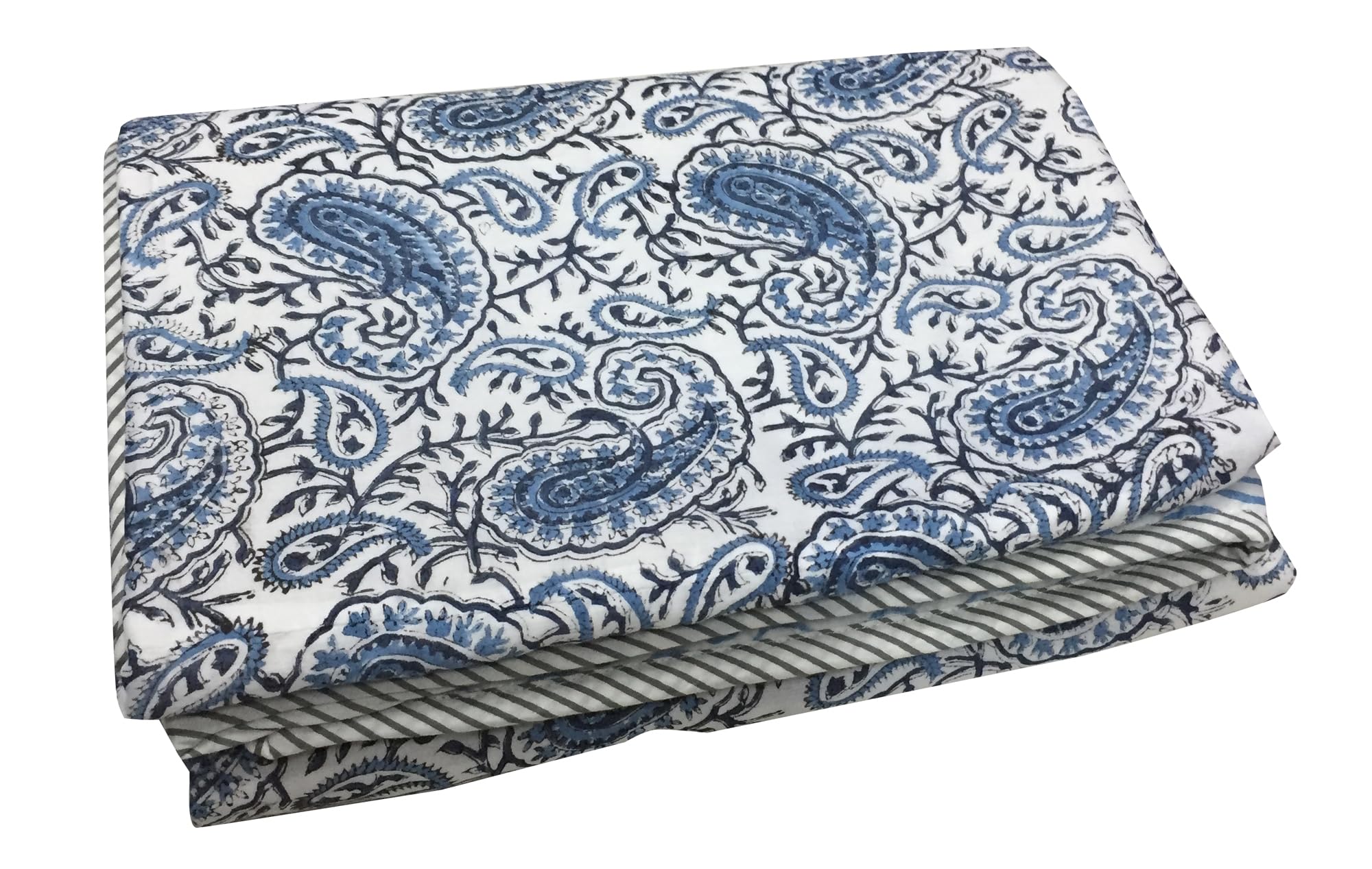 ExportindiaNew Indian Reversiable Dohar Throw AC Comforter AC Blanket AC Quilt Throw Home Decor Dohar (Twin Size 60x90 Inch)