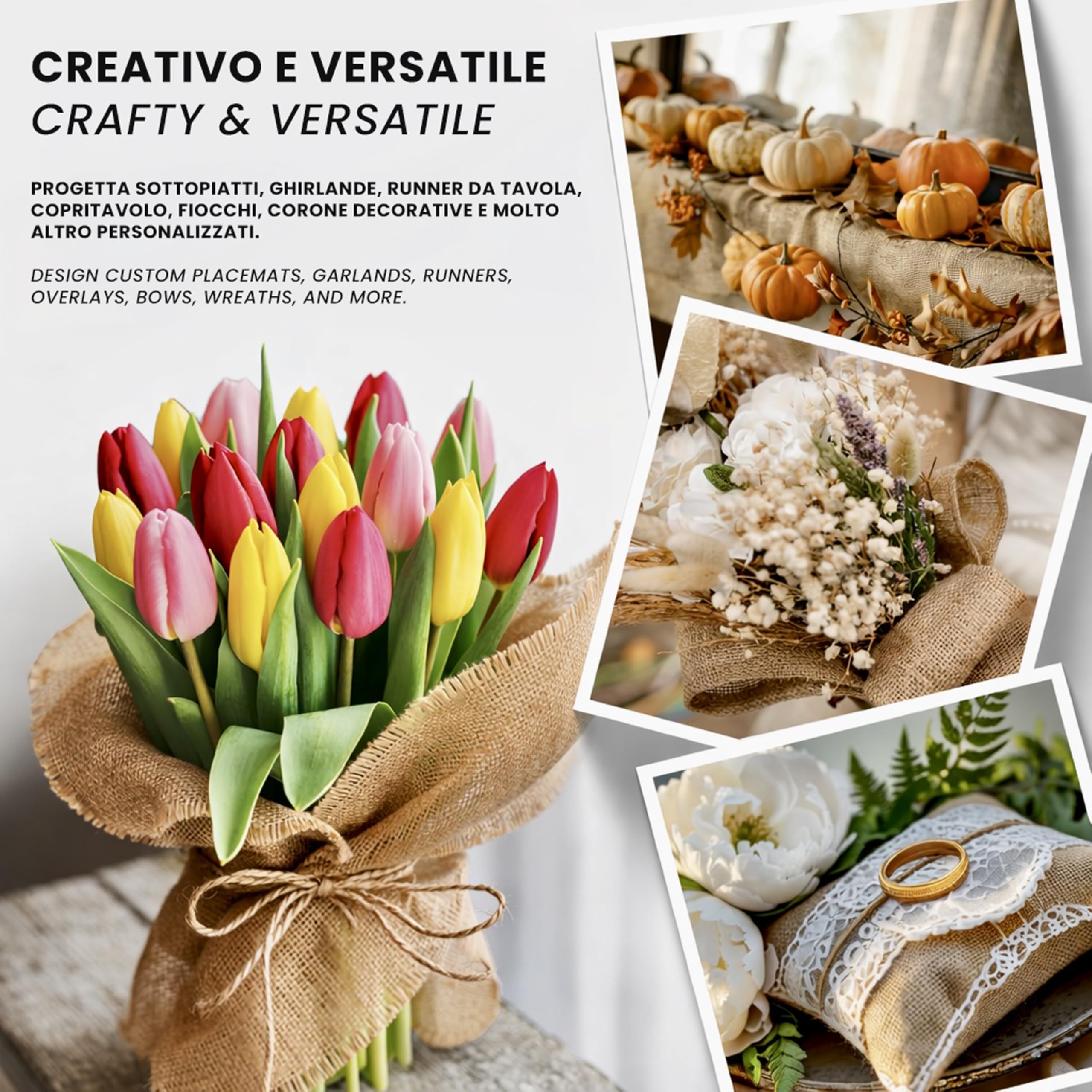 IPEA Tela in Juta Naturale al 100% – [ Grandezza 140 x 120 cm ] – Tessuto in Vera Iuta – Telo per Tappezzeria, Decorazioni, Accessori, Feste, Creazioni, Fai da Te – Fibra Naturale – Ideale per Eventi