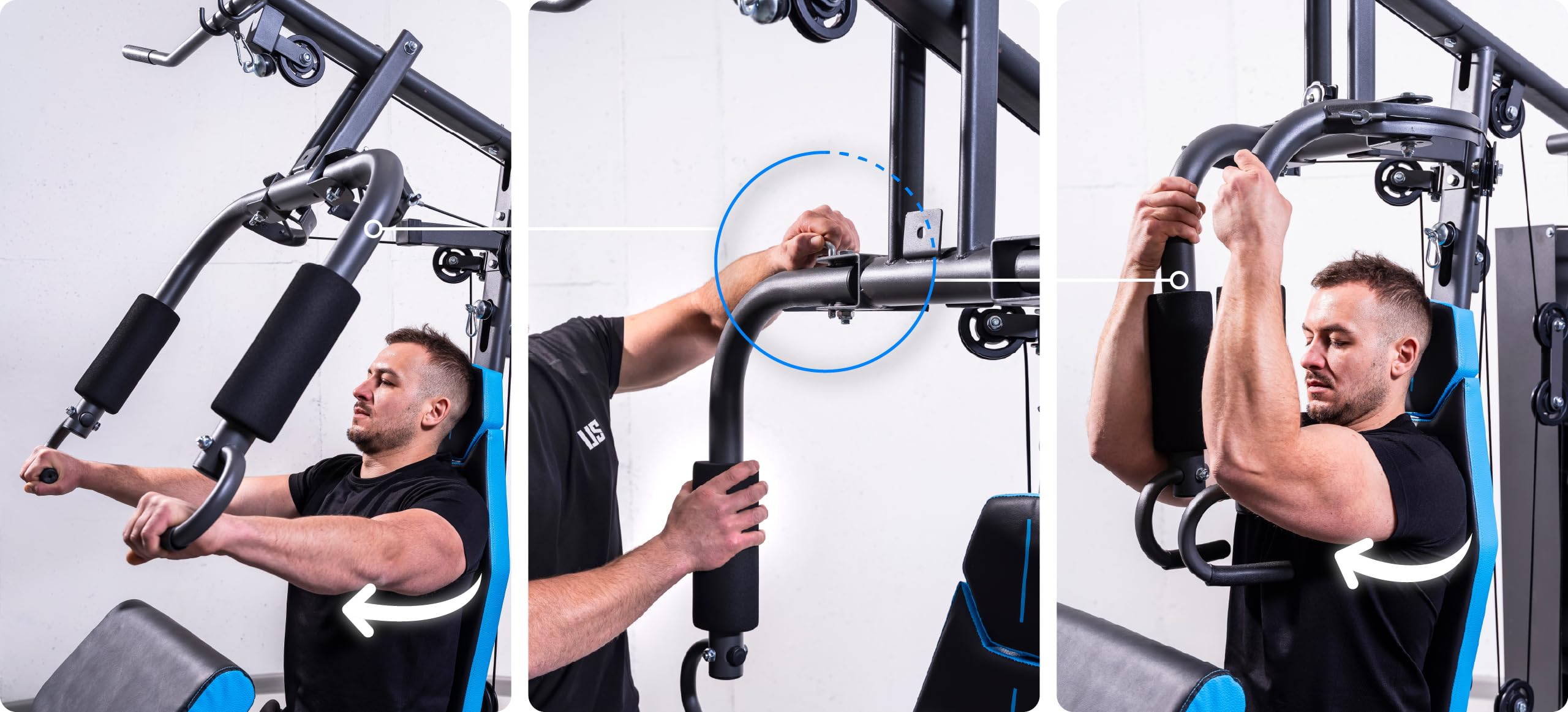 THUNDER Multifunktionale Kraftstation Home Gym Fitnessstation mit Kabelzug & Muskelaufbau Training