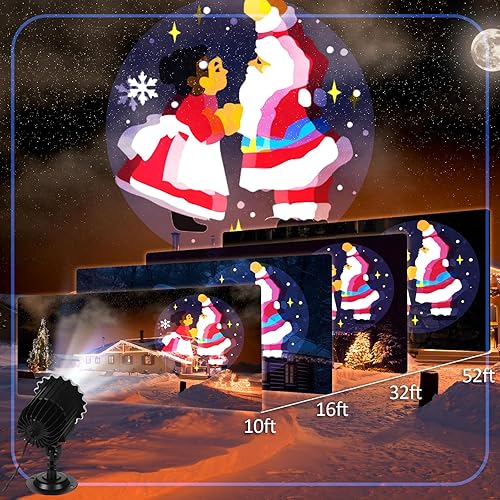 Miniatura 4 de Proyector de luces de Navidad al aire libre, lámpara LED de proyección de pareja de Papá Noel con ángulo ajustable de 65, luces decorativas