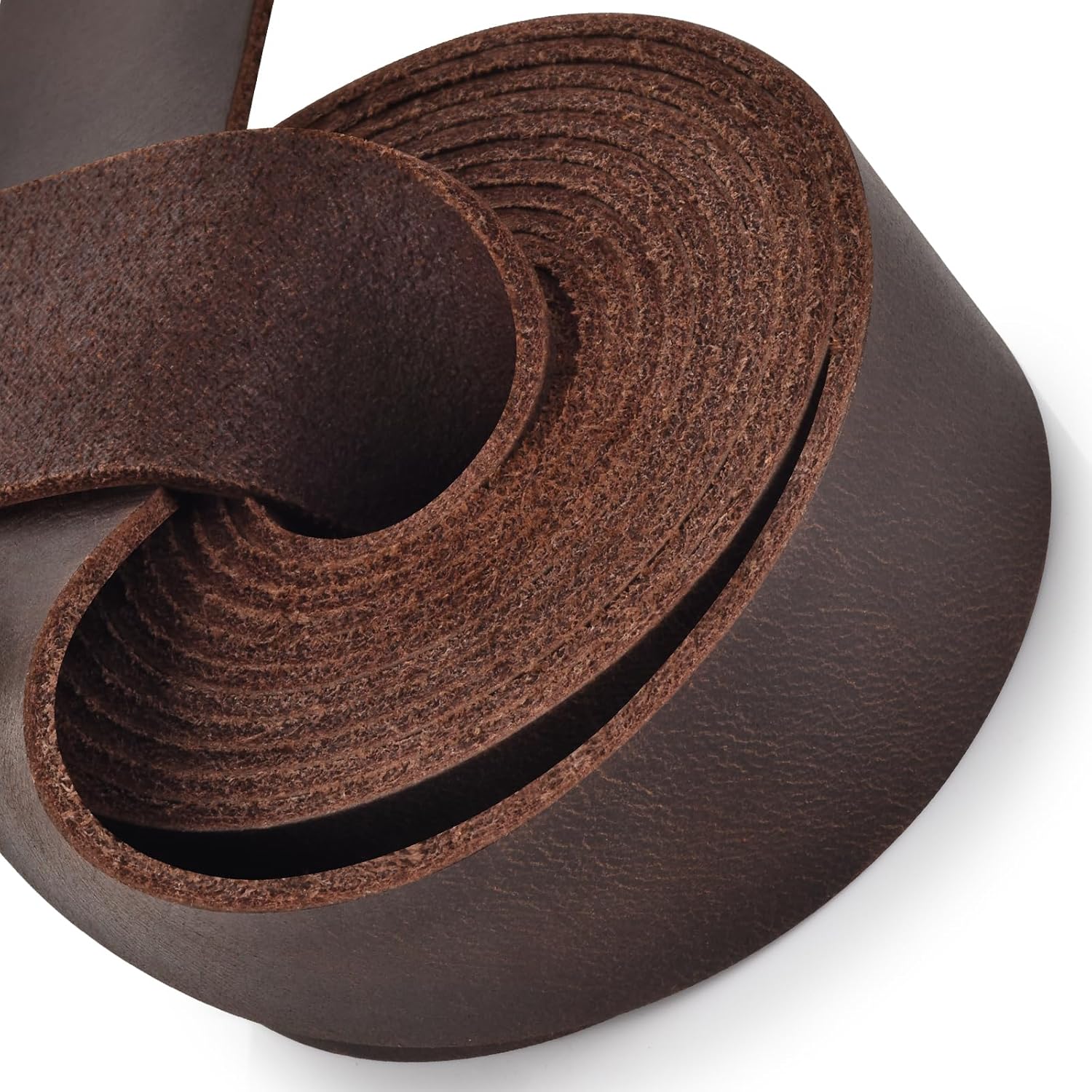 Leather Strap 1 Inches Wide Flat Leather Straps for Crafts, Full Grain Leather Strips for Crafts, Tooling, Belt, Garden Tools (1.6-1.8mm Thick 72 Inches Long Bark)