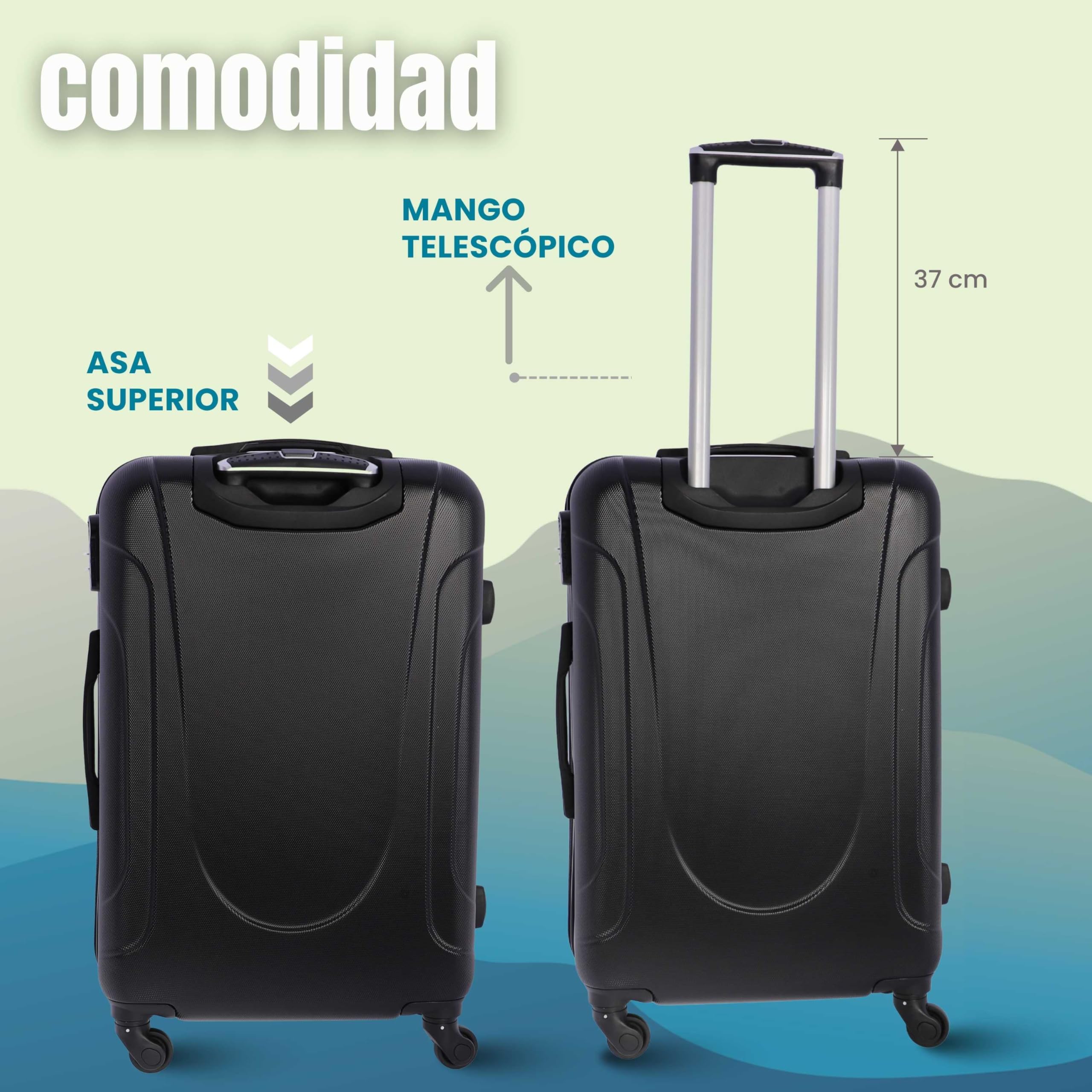 Coronel Tapioca Maleta Mediana 23 kg | Maleta de Viaje Rígida con 4 Ruedas Dobles 360º, Candado numérico y Asa Telescópica | Equipaje Resistente al Agua para Viajes en Avión — view 5
