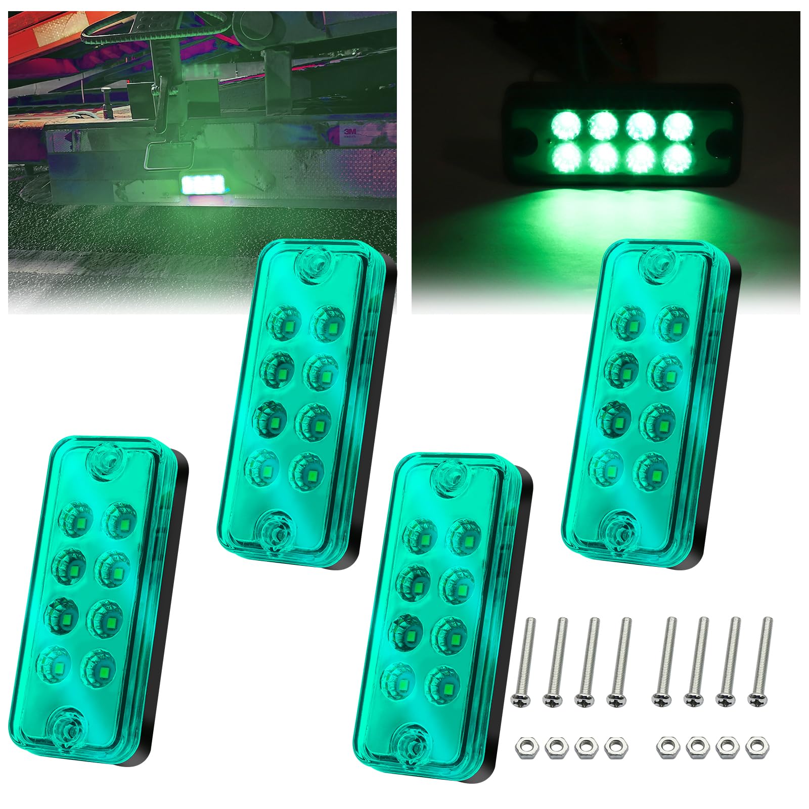 Ygmylandbb LED Side Marker Lights, Trailer Side Marker Lights, trailer marker lights, Side Marker Lamps Clearance Lights Indicators for truck Lorry Trailer, 12V-24V 4Pcs