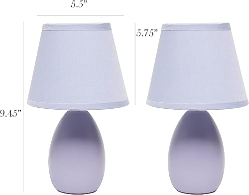 Miniatura 2 de Simple Designs - LT2009-PRP-2PK All The Rages lámpara de mesa de cerámica pequeña, púrpura
