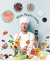 Vista 7 de Juego de molinillo eléctrico de sal y pimienta, nuevo molinillo recargable de sal y pimienta con 4 * baterías recargables, base de carga, luz