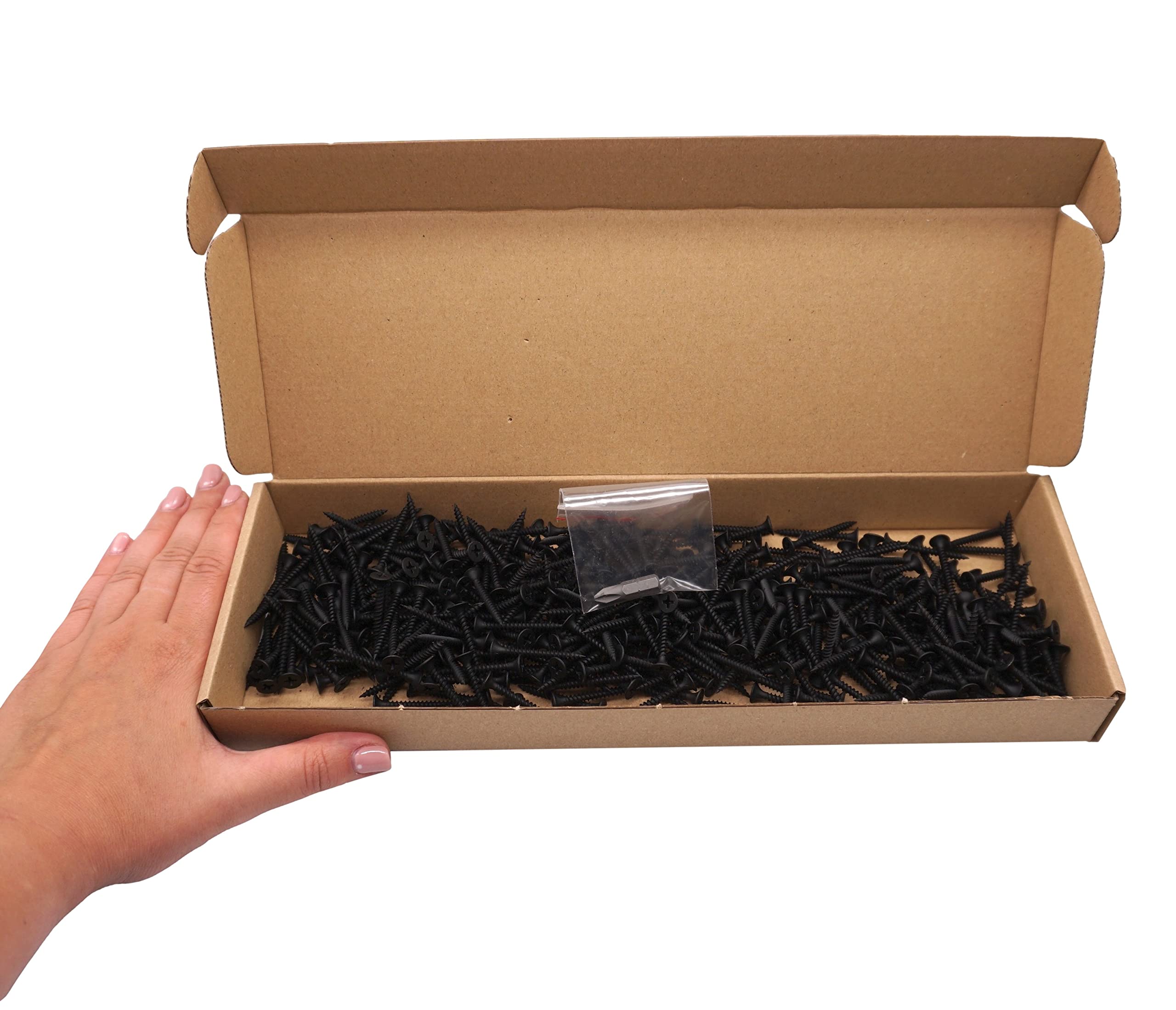 SKIR'CO (400 piezas) Tornillos para paneles de yeso con acabado fosfato negro, 3,5 x 35 mm, rosca fina, cabeza de corneta Phillips