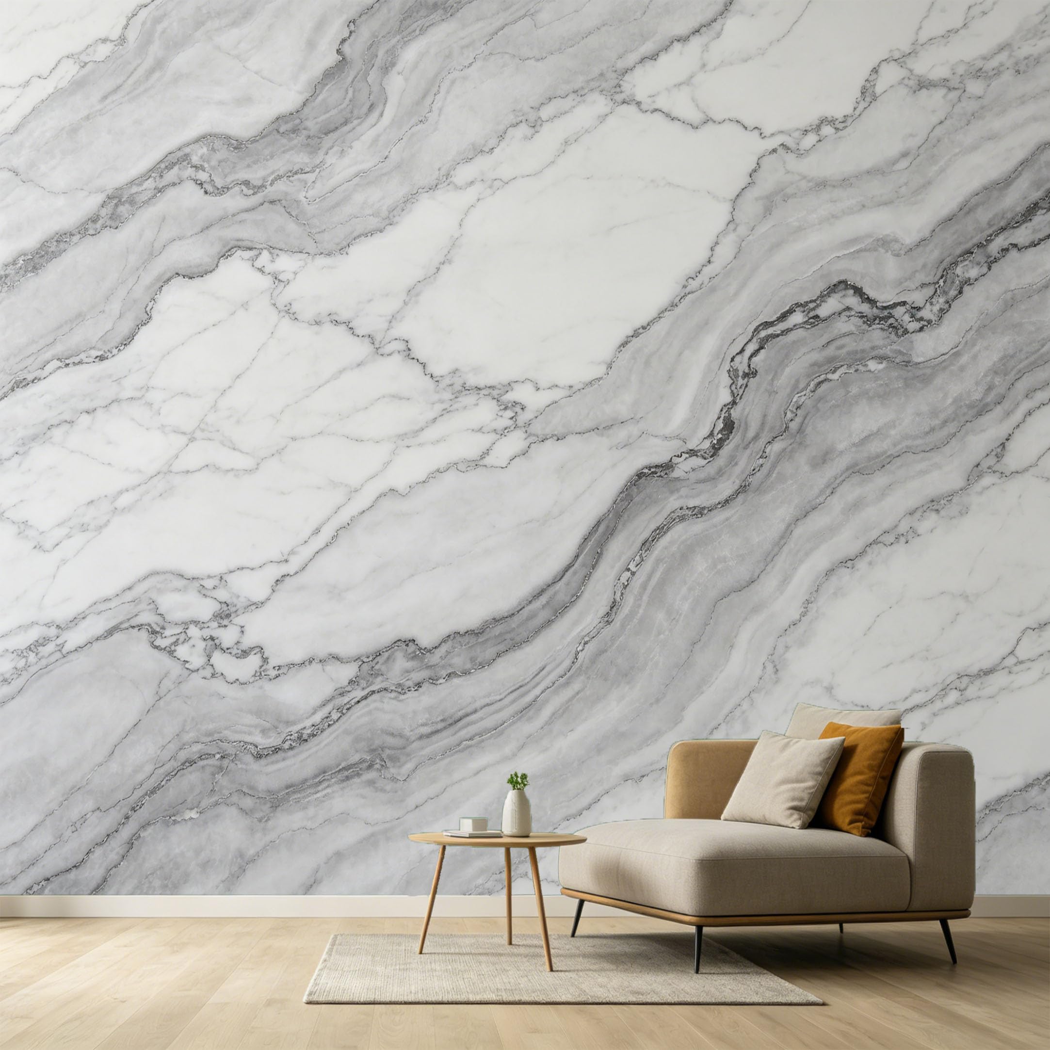 Custom Size Wall Murals Grey White Marble Texture Modern Minimalist Abstract Stone Vein SelfAdhesive Wall Fabric Removable Large Wallpaper for Photo Living Room